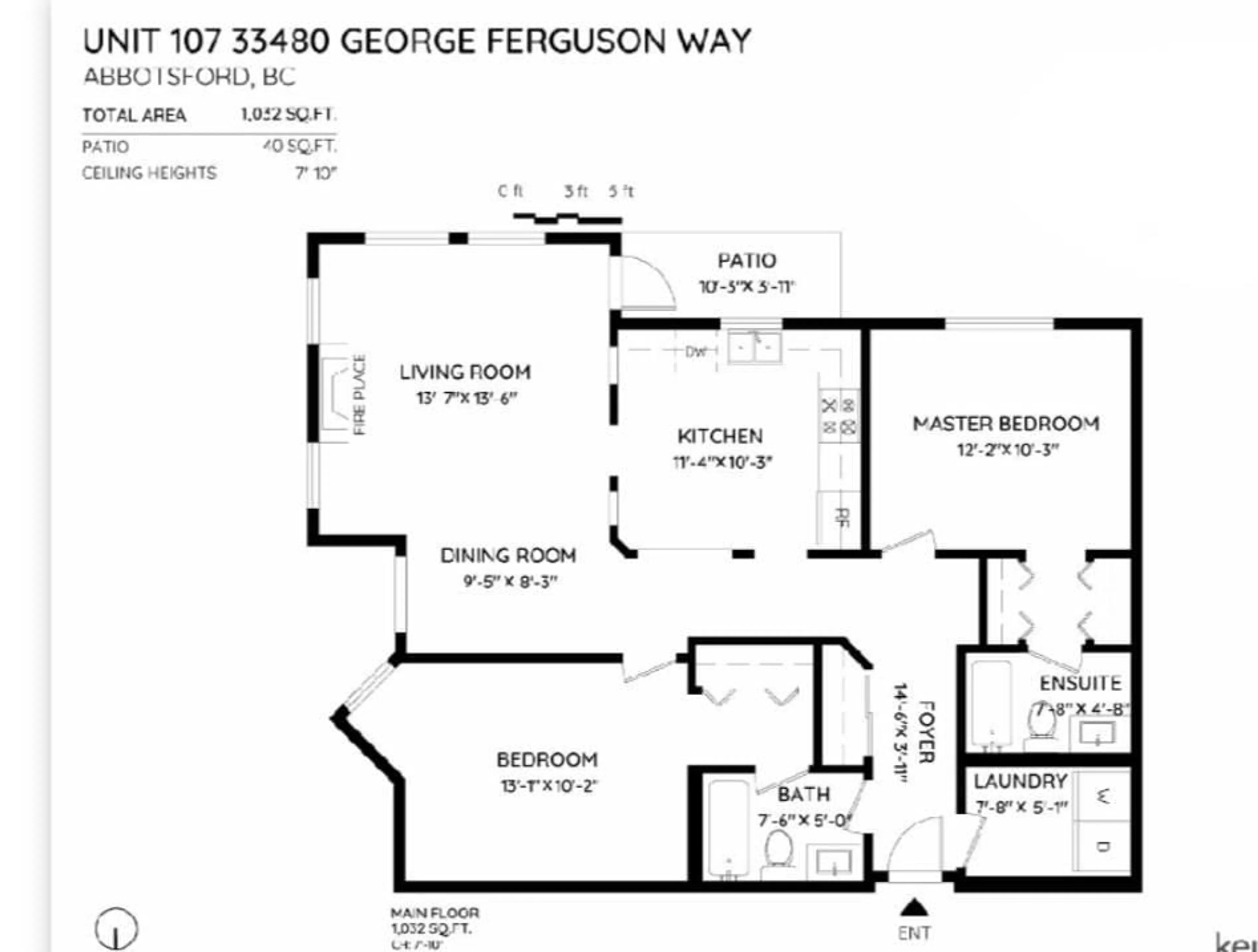 Floor plan for 107 33480 GEORGE FERGUSON WAY, Abbotsford British Columbia V2S8G1