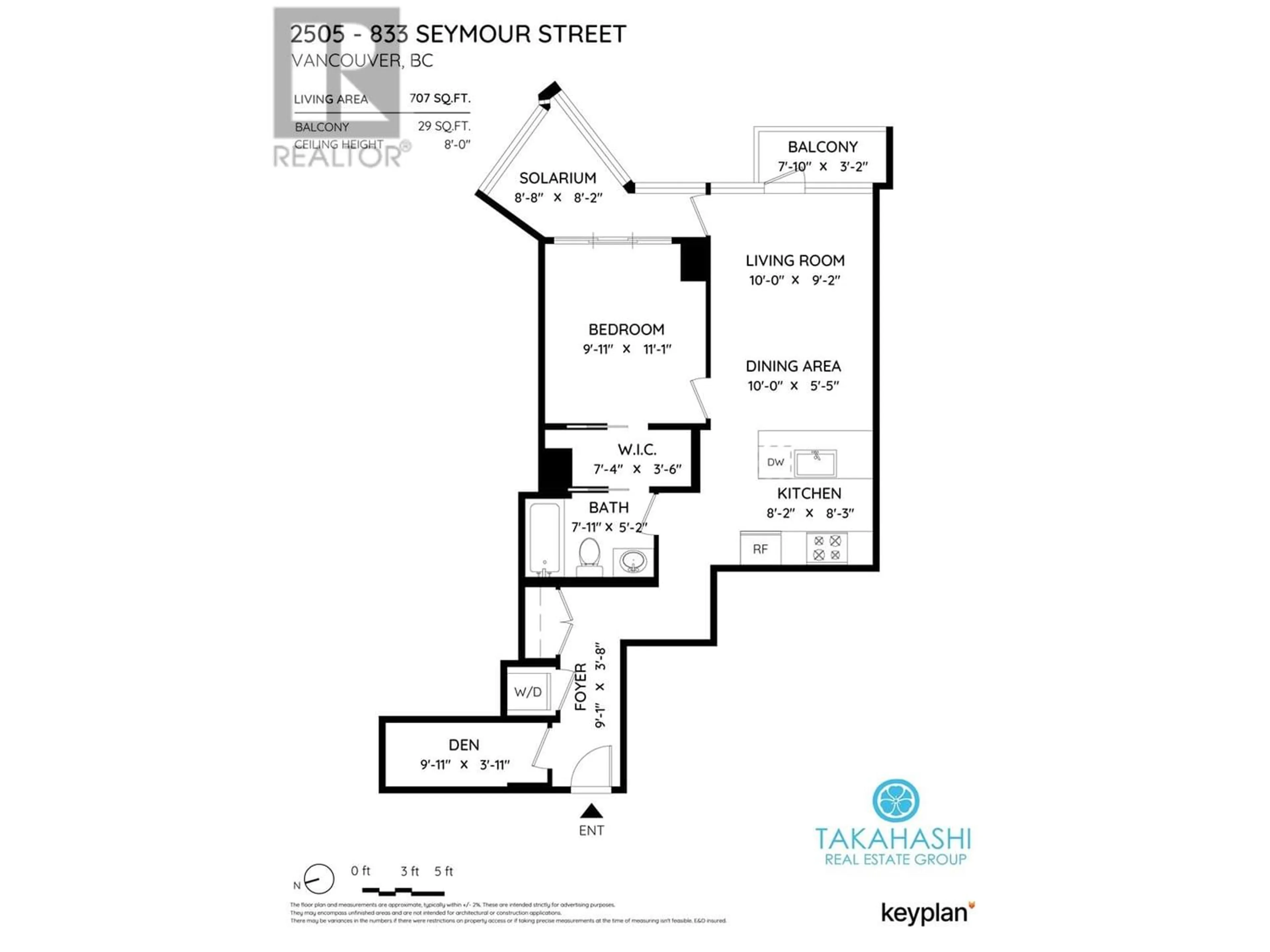 Floor plan for 2505 833 SEYMOUR STREET, Vancouver British Columbia V6B0G4