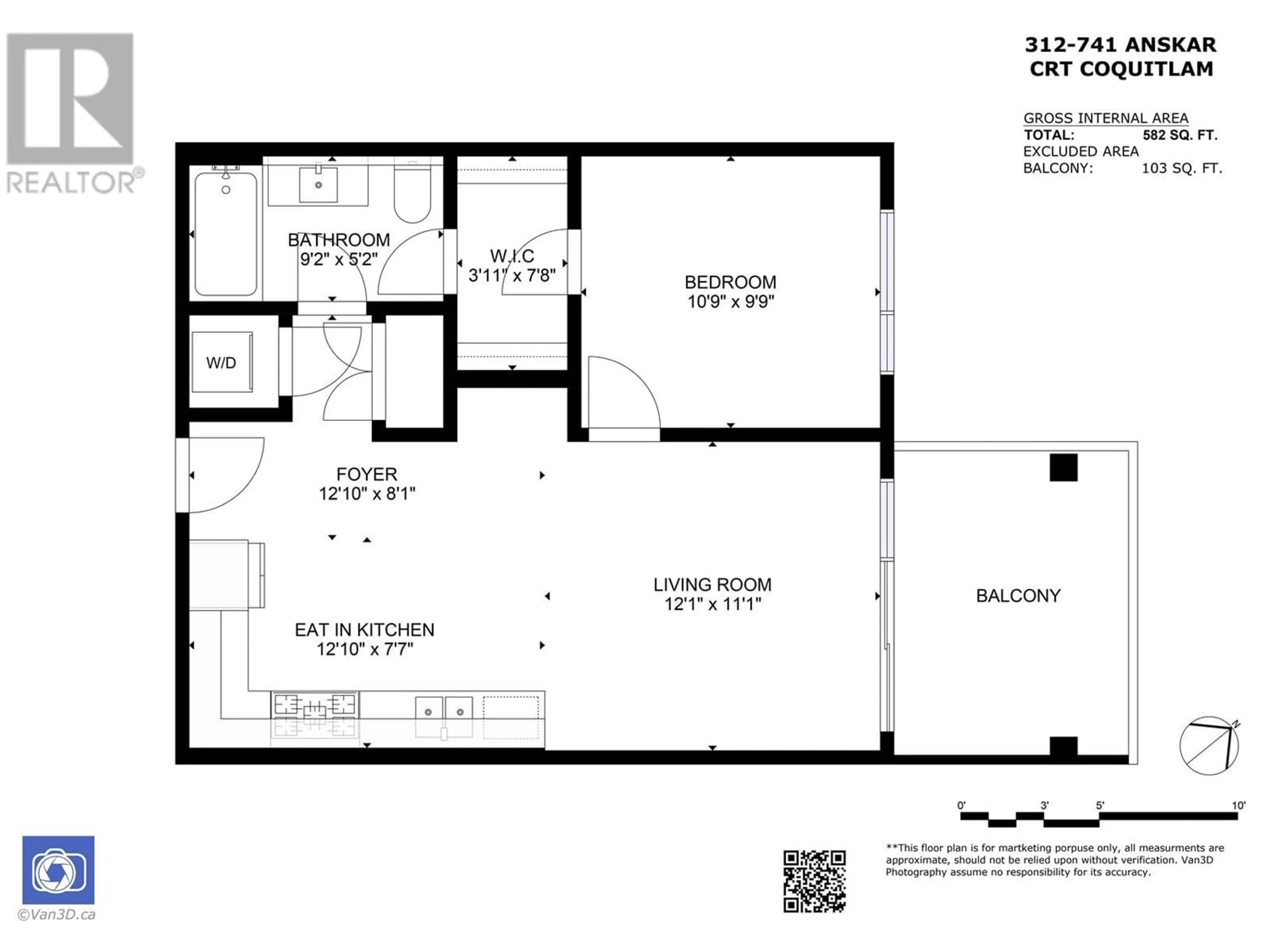 Floor plan for 312 741 ANSKAR COURT, Coquitlam British Columbia V3J0N3