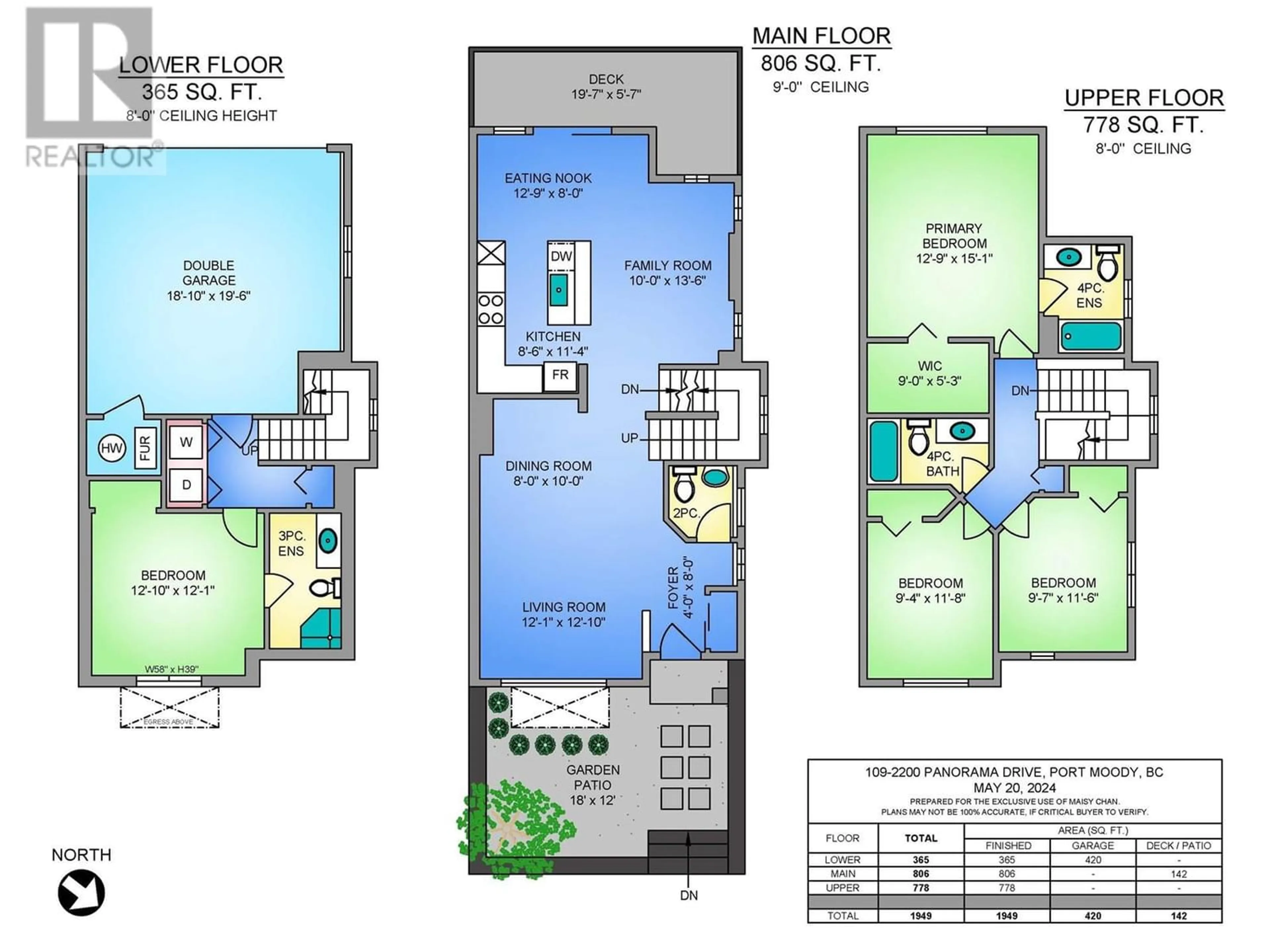 Floor plan for 109 2200 PANORAMA DRIVE, Port Moody British Columbia V3H5M2