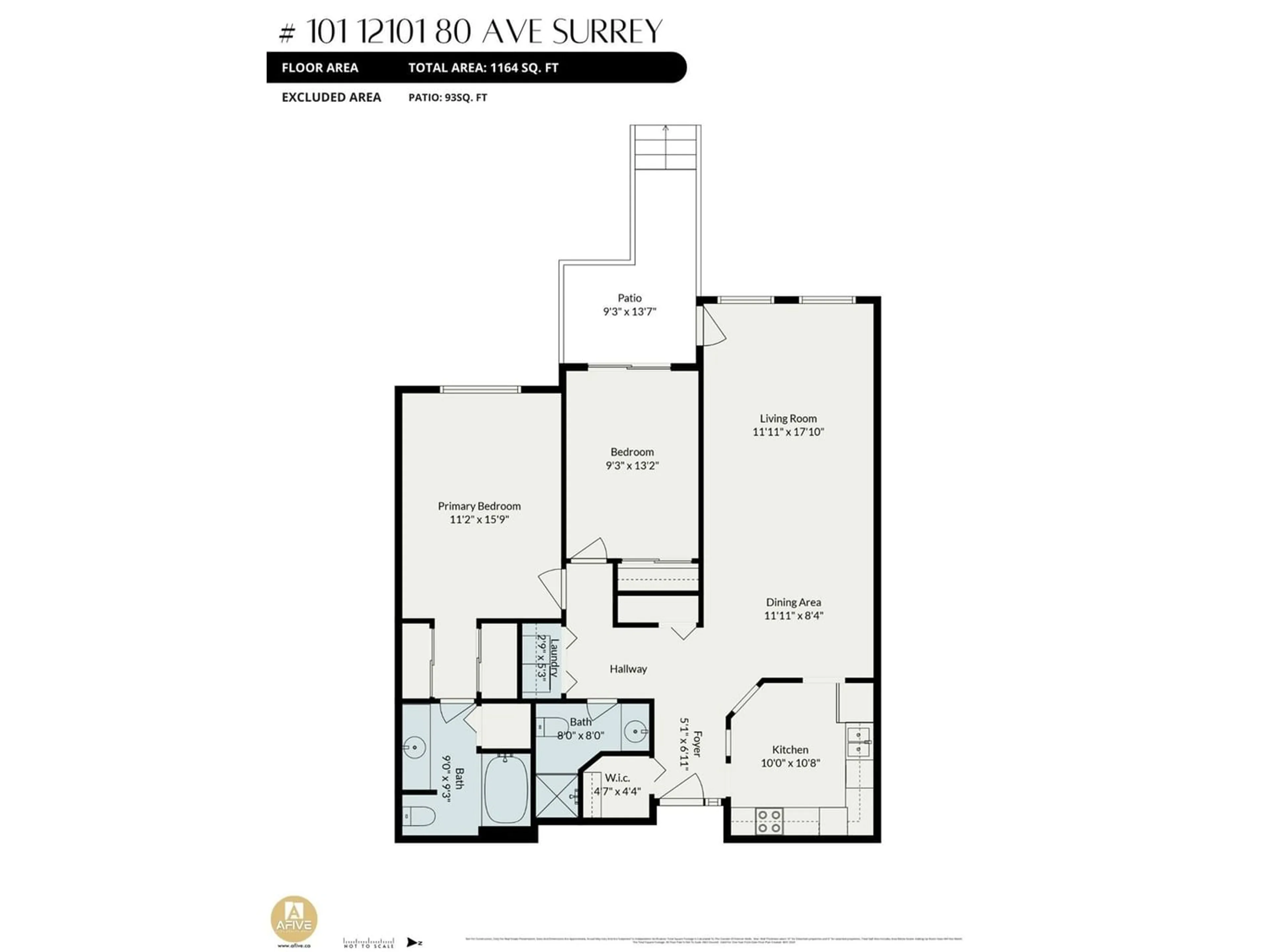 Floor plan for 101 12101 80 AVENUE, Surrey British Columbia V3W5V6