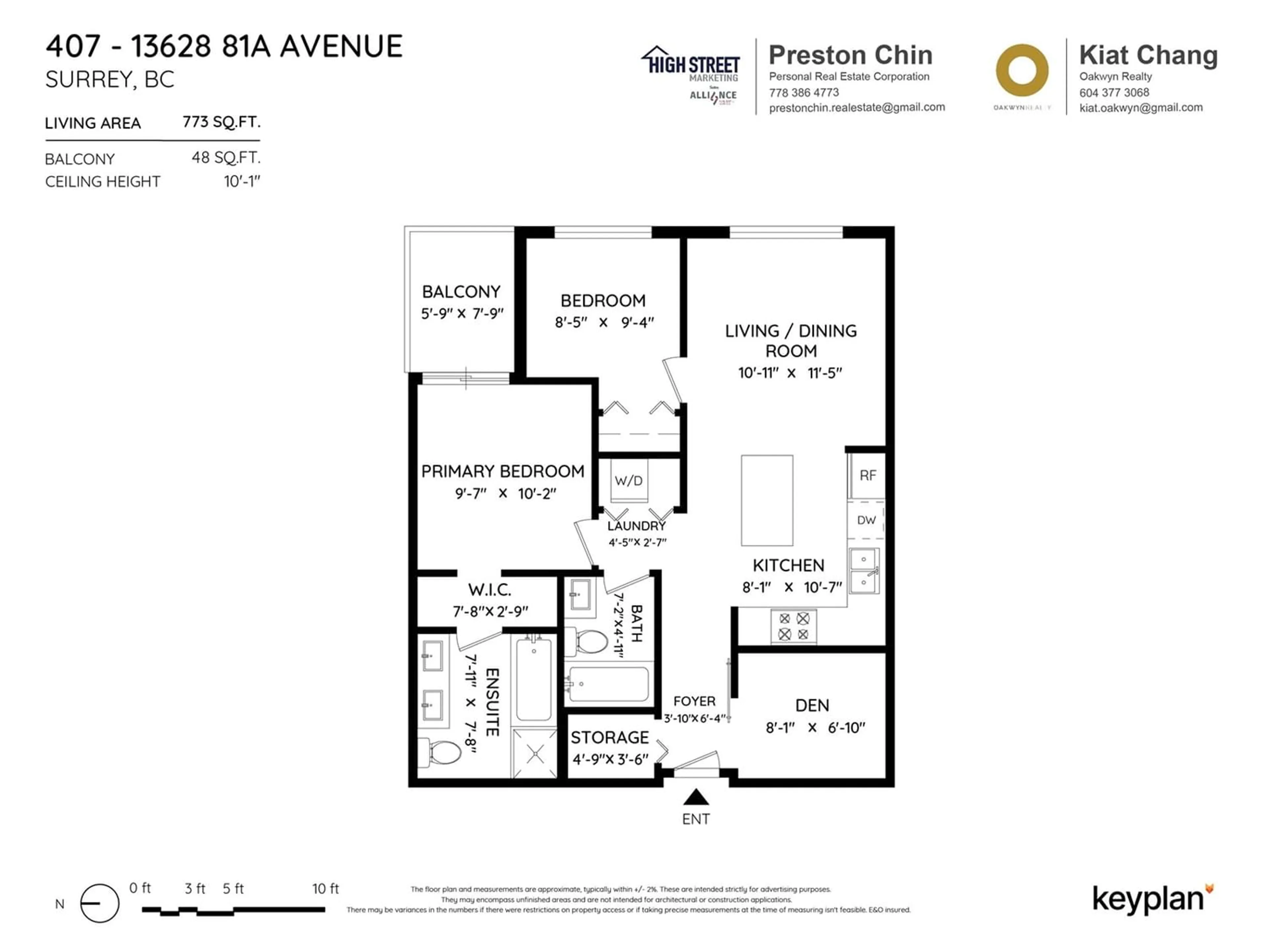 Floor plan for 407 13628 81A AVENUE, Surrey British Columbia V3W3E2