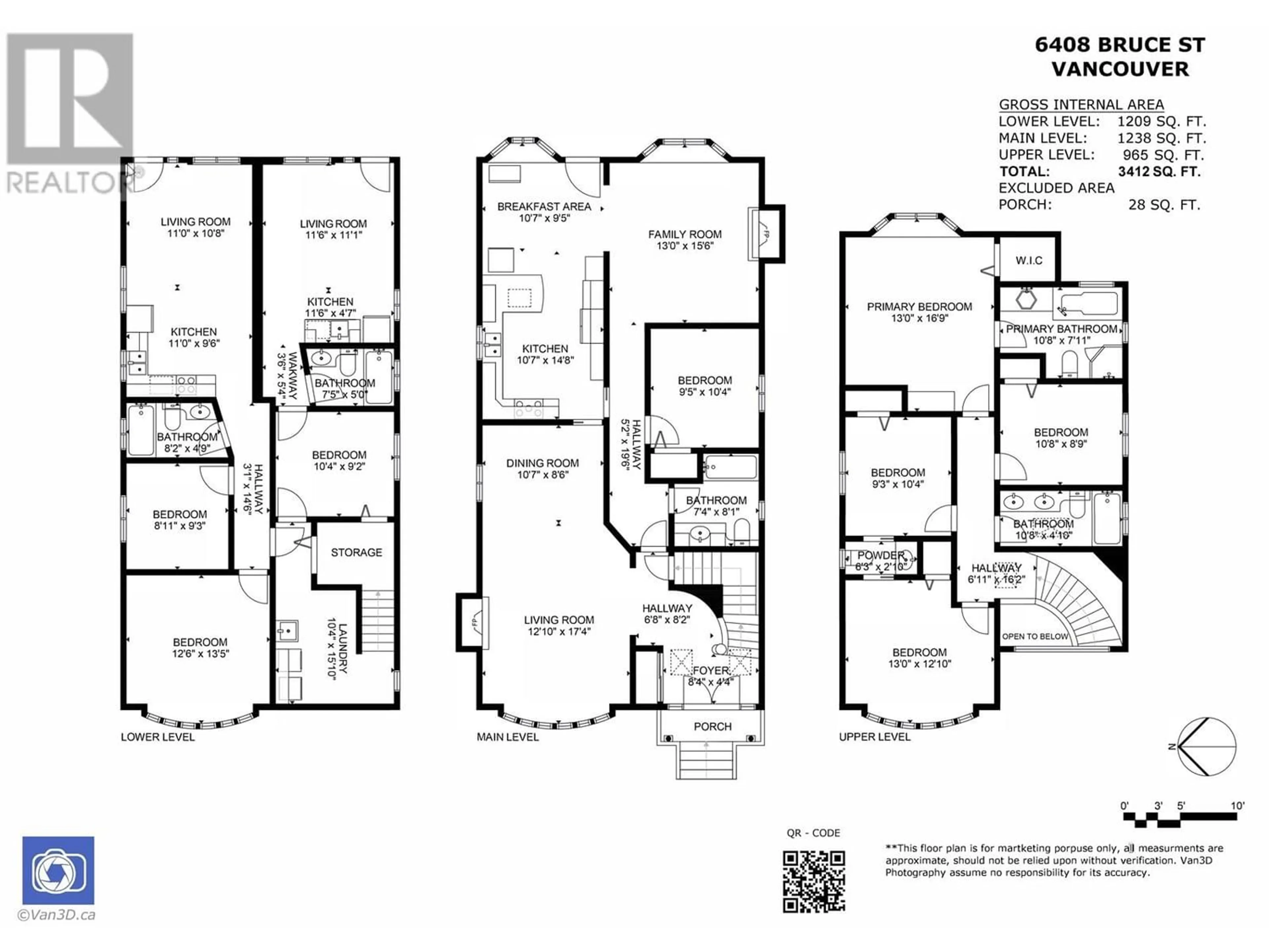 Floor plan for 6408 BRUCE STREET, Vancouver British Columbia V5P3M9