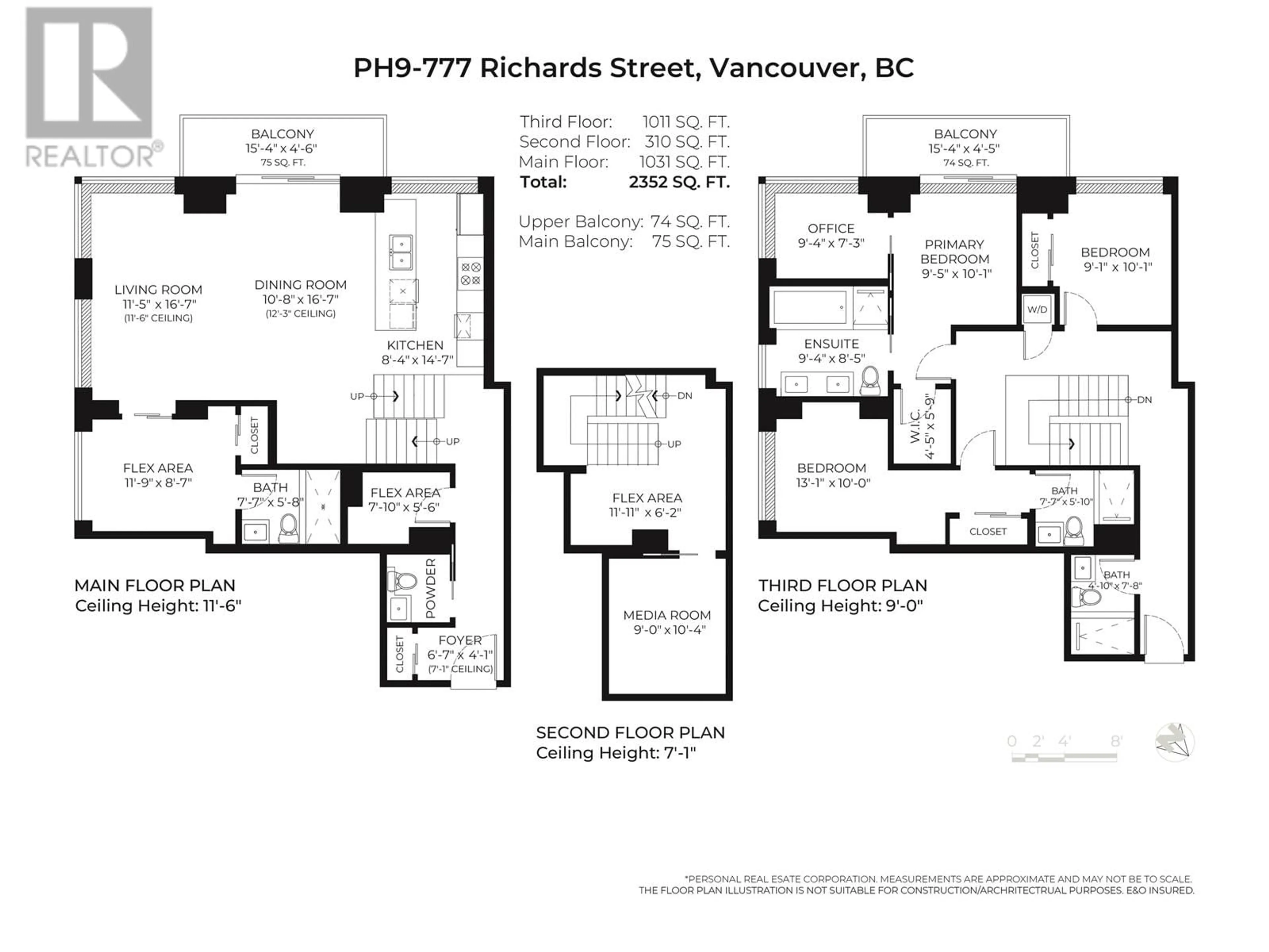 Floor plan for PH9 777 RICHARDS STREET, Vancouver British Columbia V6B0M6