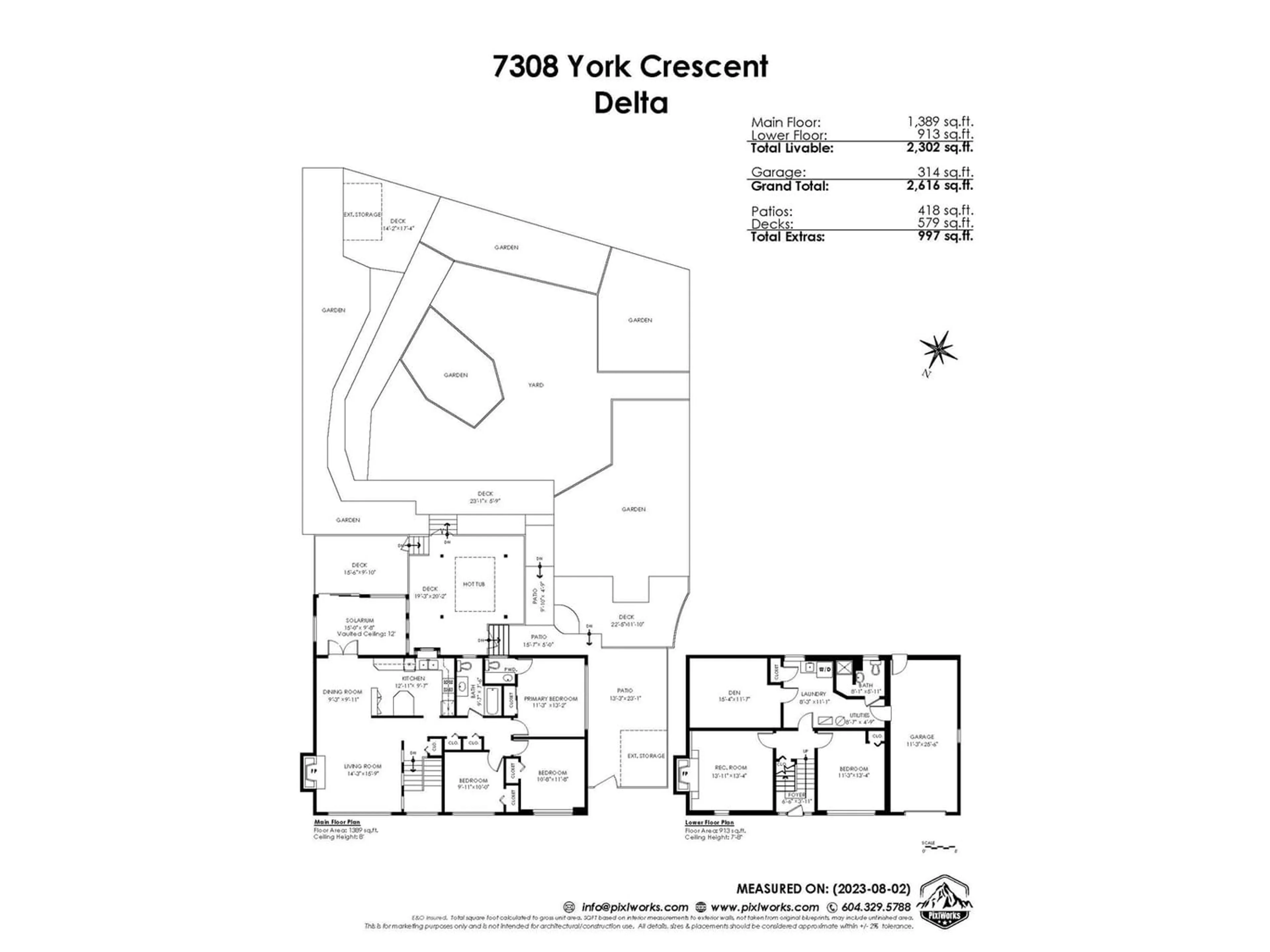 Floor plan for 7308 YORK CRESCENT, Delta British Columbia V4C4L5