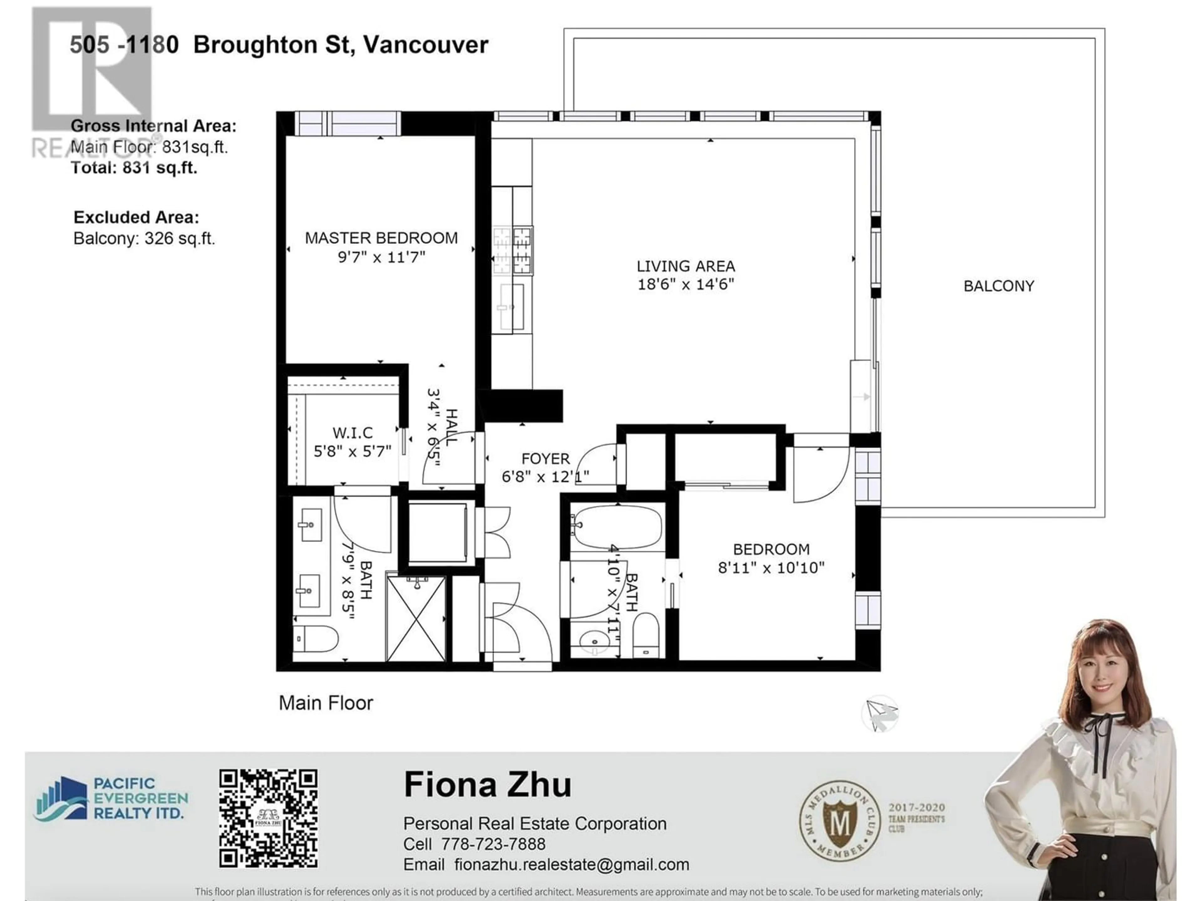 Floor plan for 505 1180 BROUGHTON STREET, Vancouver British Columbia V6G2B1