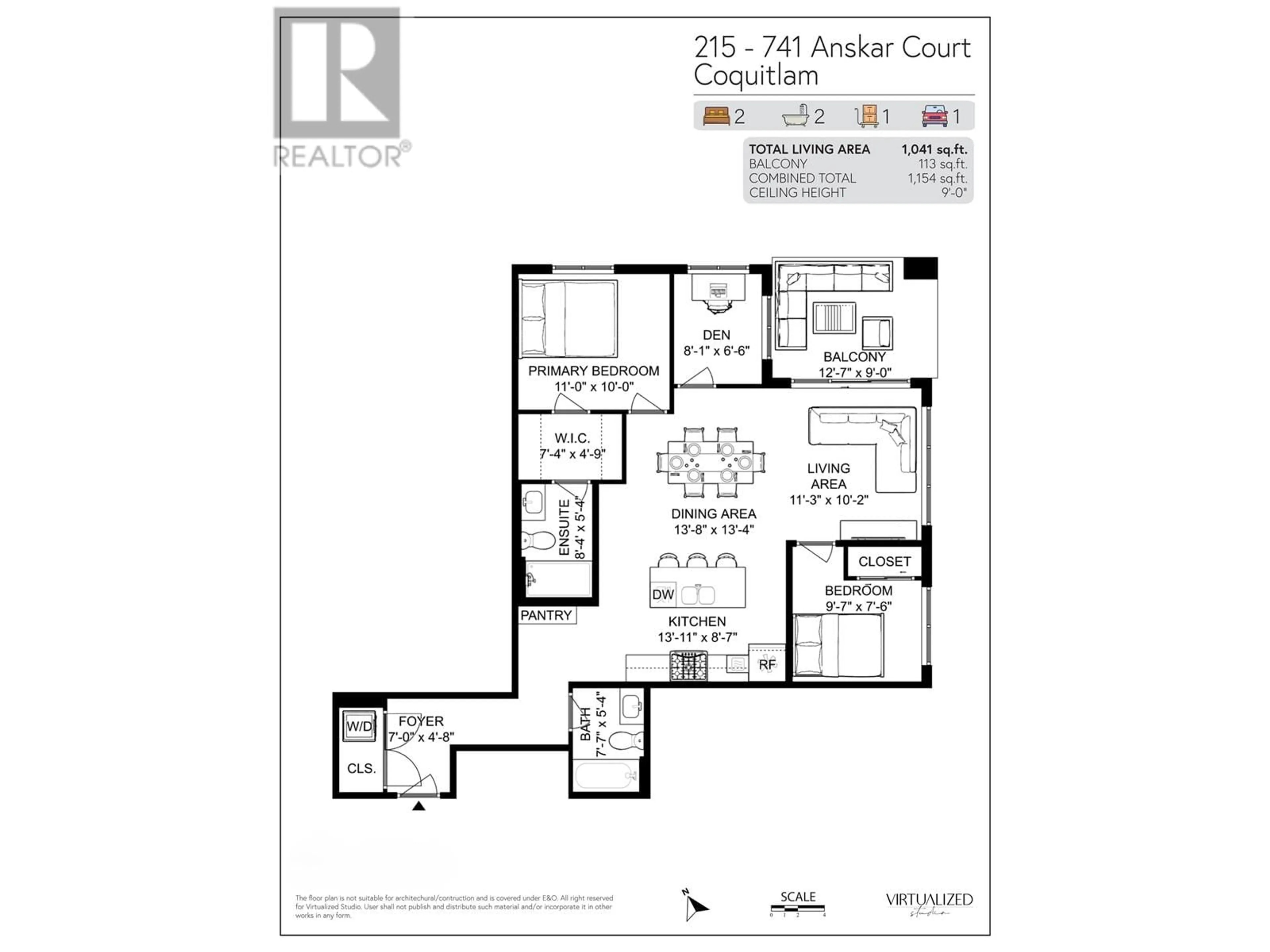 Floor plan for 215 741 ANSKAR COURT, Coquitlam British Columbia V0V0V0