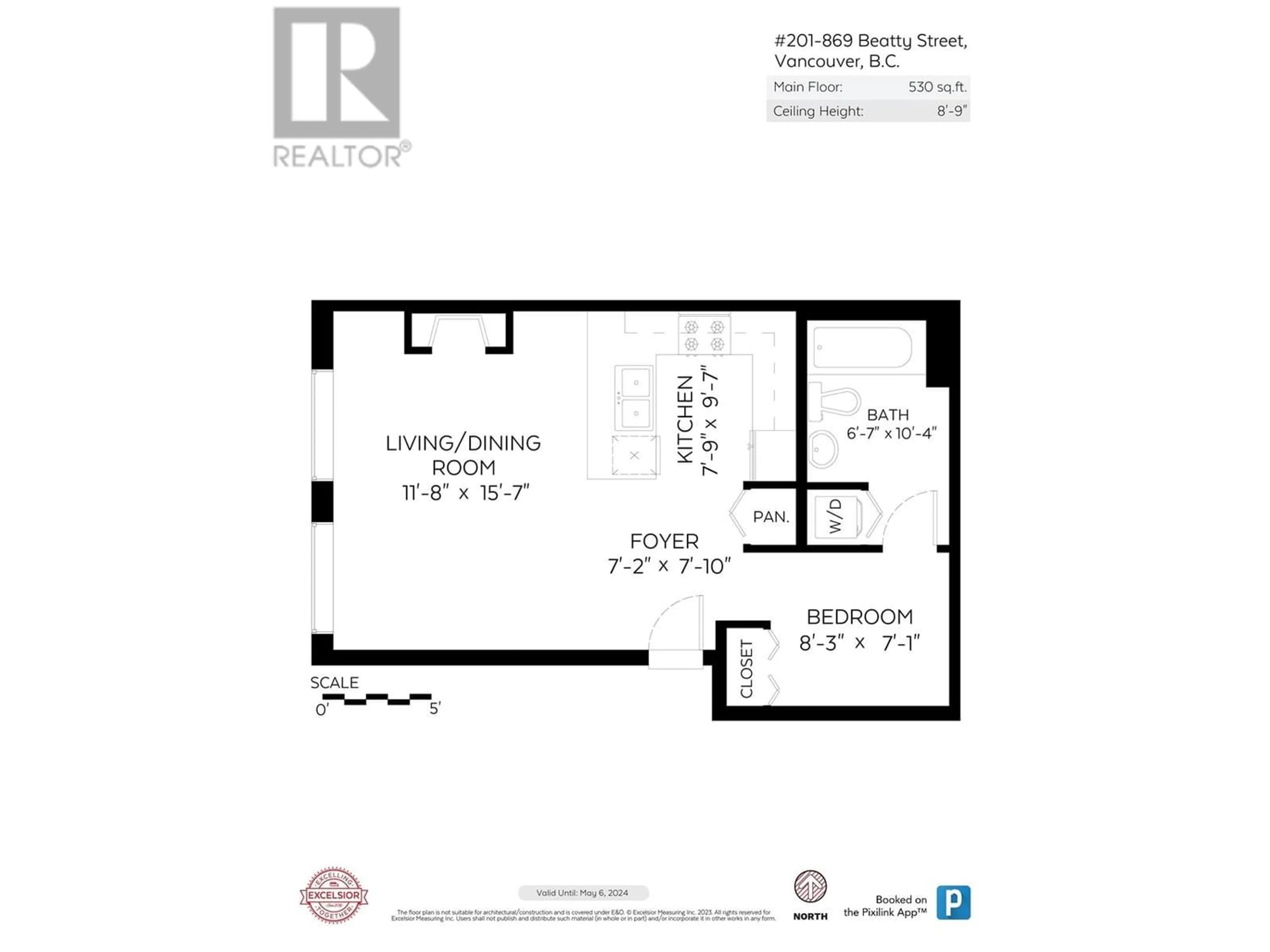 Floor plan for 201 869 BEATTY STREET, Vancouver British Columbia V6B2M6