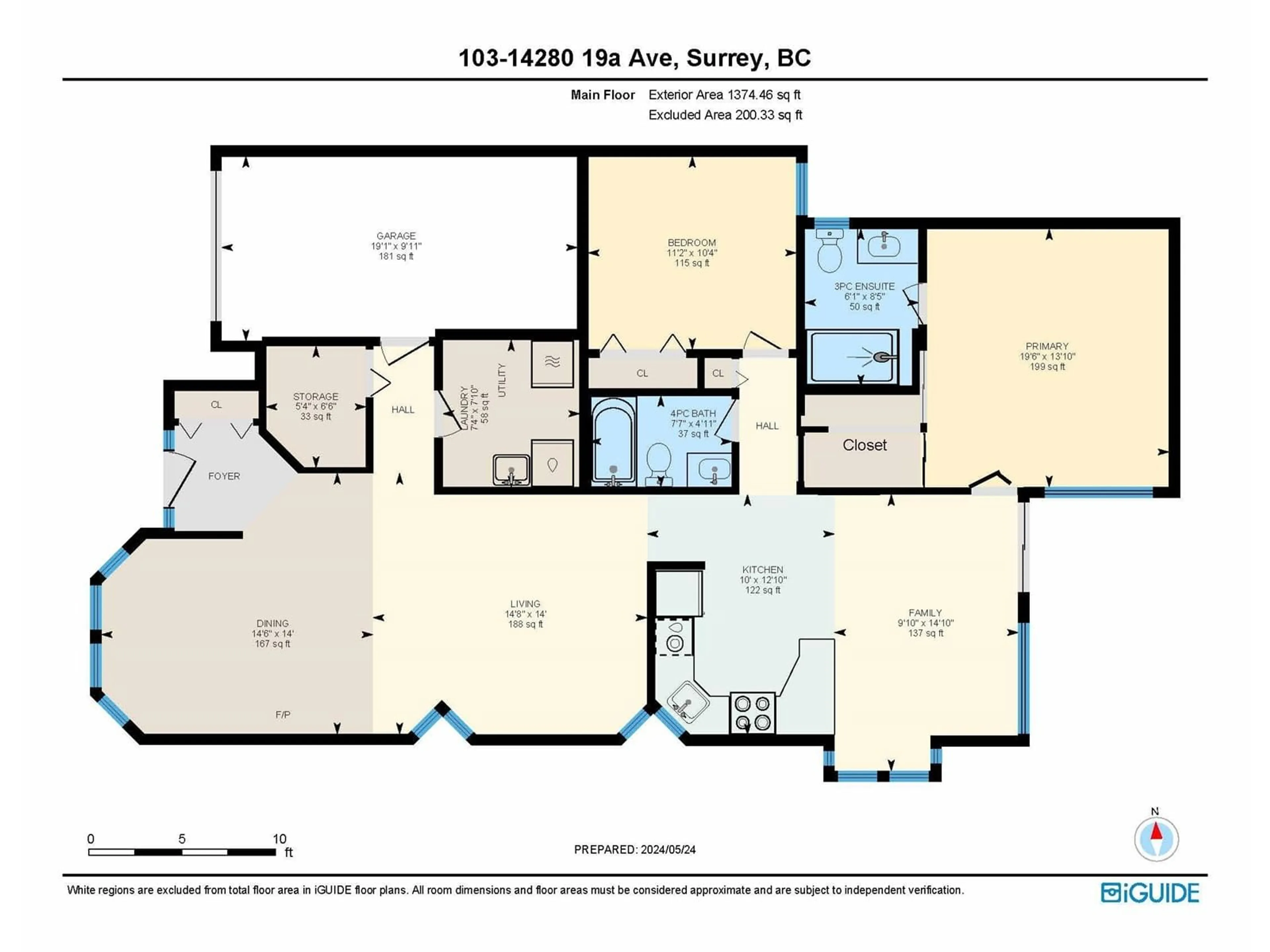 Floor plan for 103 14280 19A AVENUE, Surrey British Columbia V4A8W2