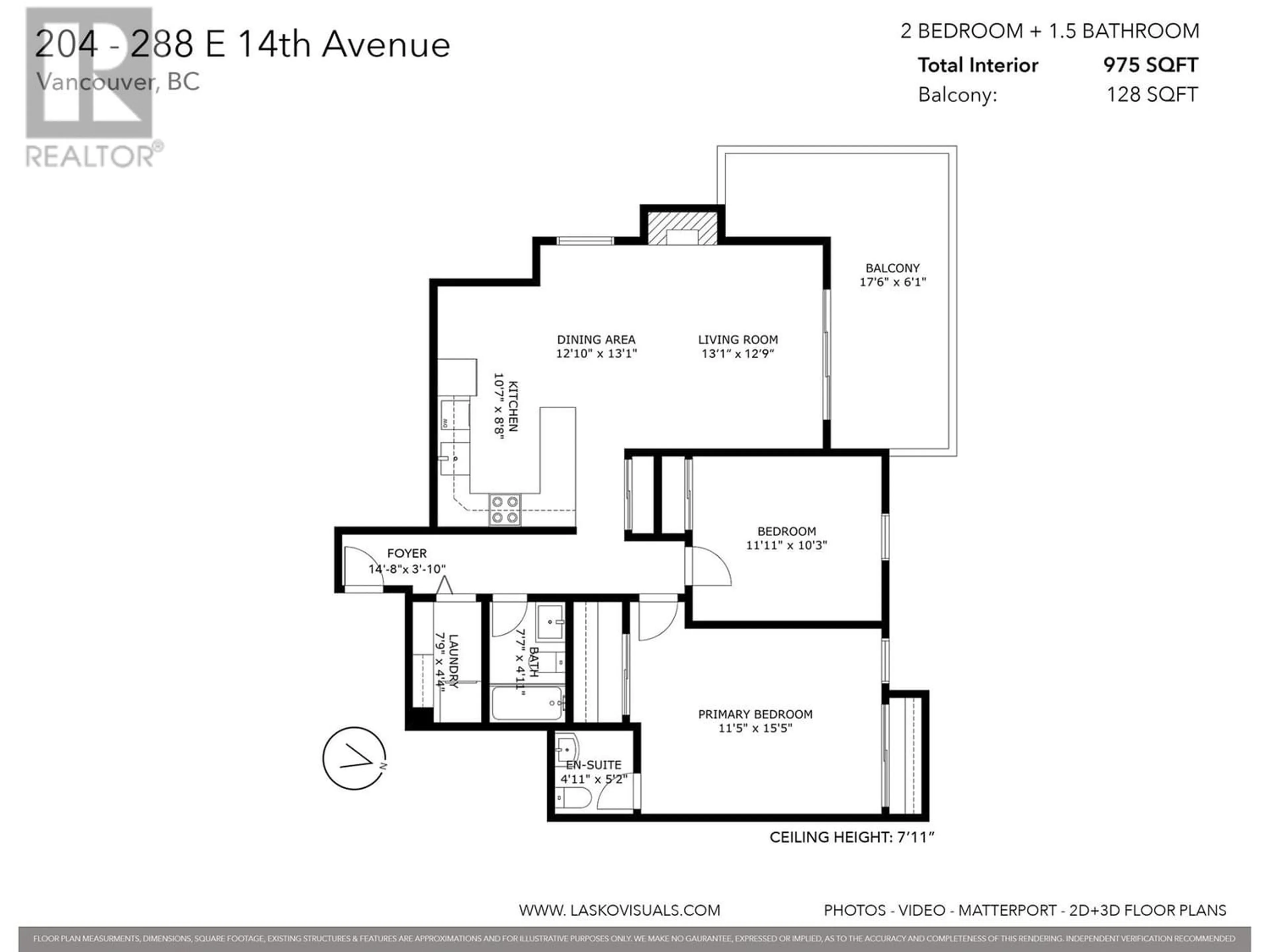 Floor plan for 204 288 E 14TH AVENUE, Vancouver British Columbia V5T2M6