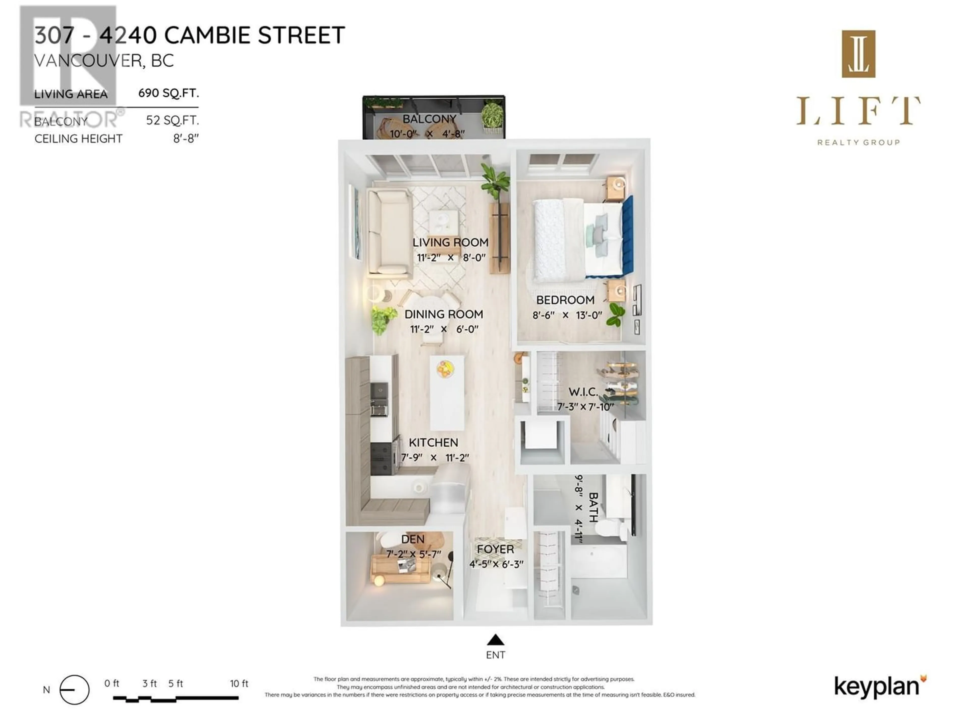 Floor plan for 307 4240 CAMBIE STREET, Vancouver British Columbia V6B2N4