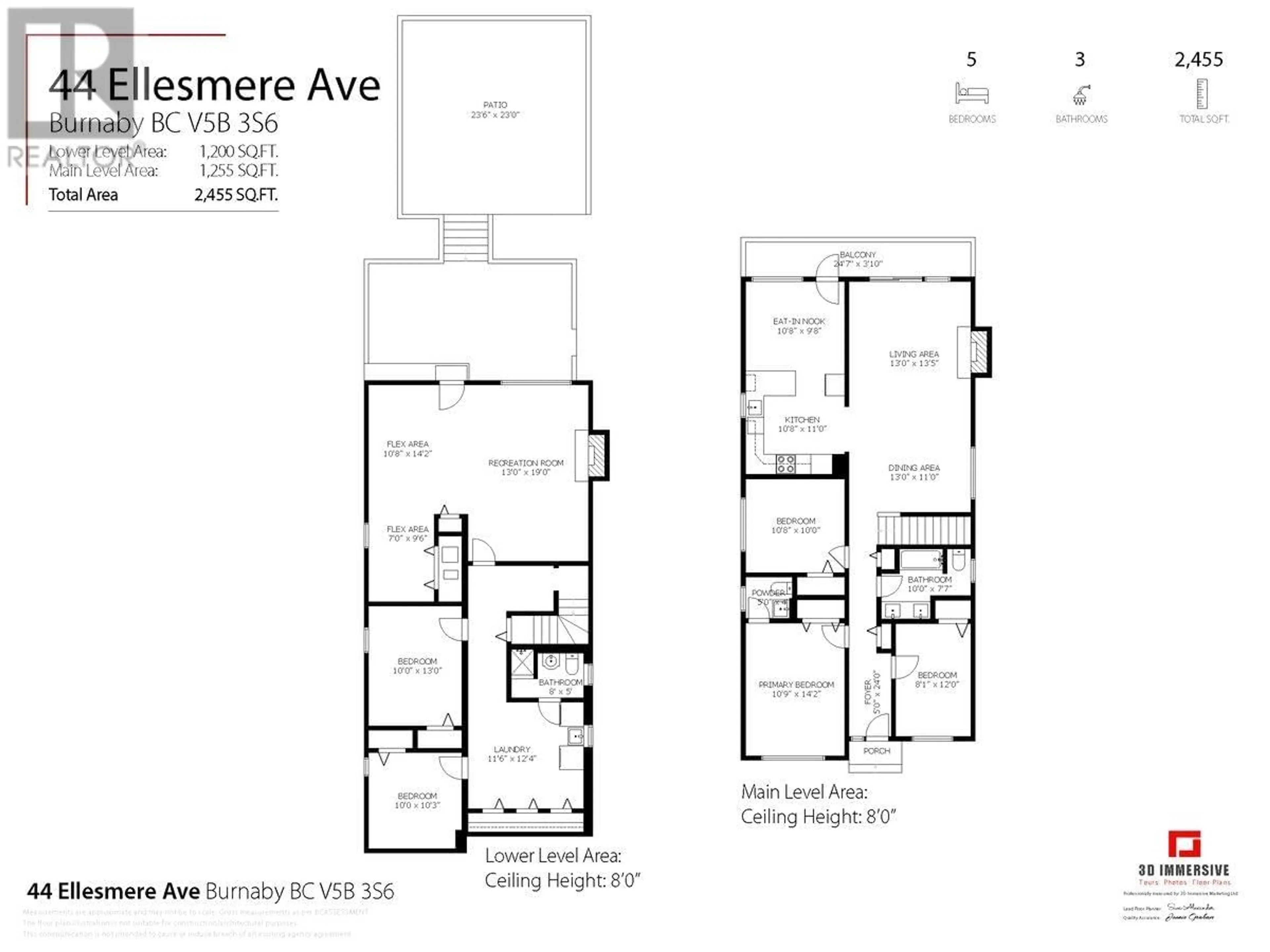 Floor plan for 44 ELLESMERE AVENUE, Burnaby British Columbia V5B3S6