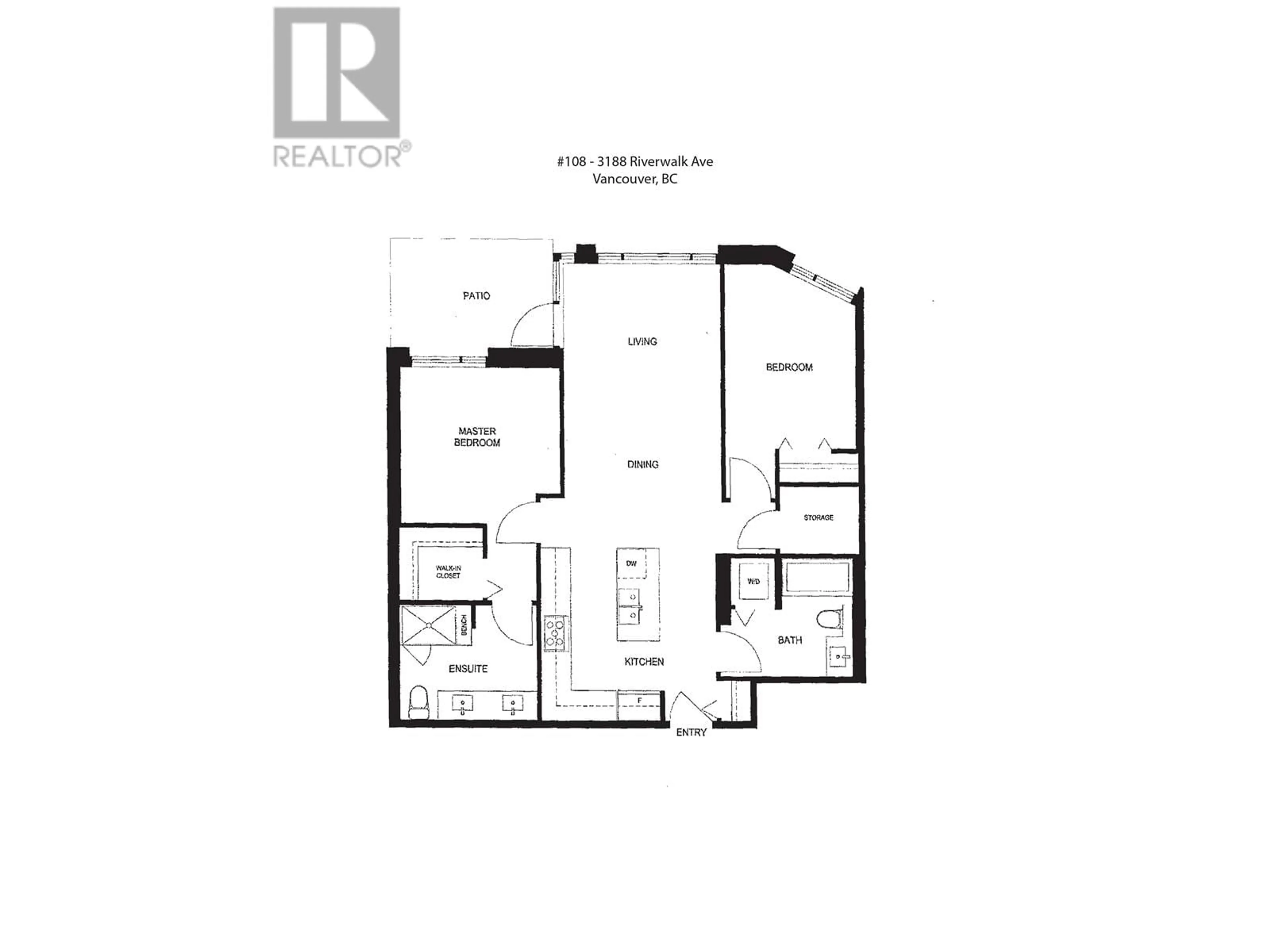 Floor plan for 108 3188 RIVERWALK AVENUE, Vancouver British Columbia V5S0E7