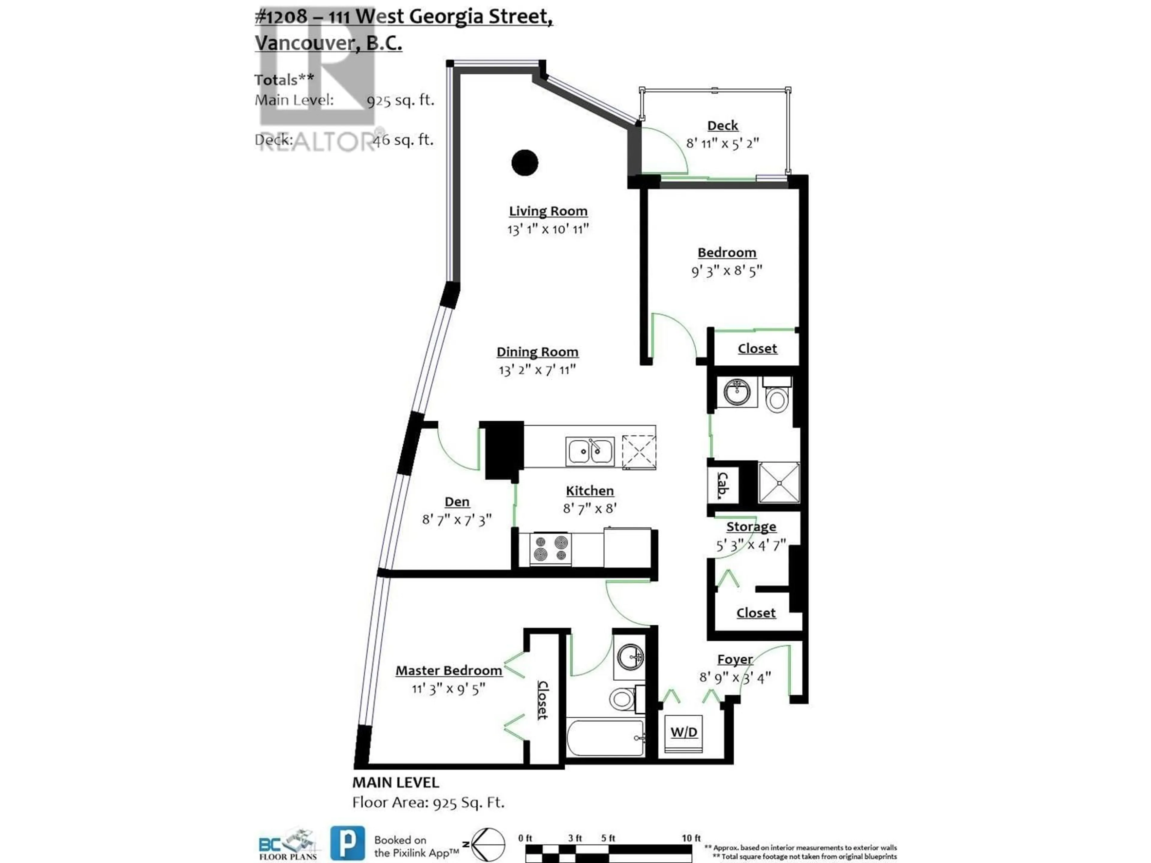 Floor plan for 1208 111 W GEORGIA STREET, Vancouver British Columbia V6B1T8