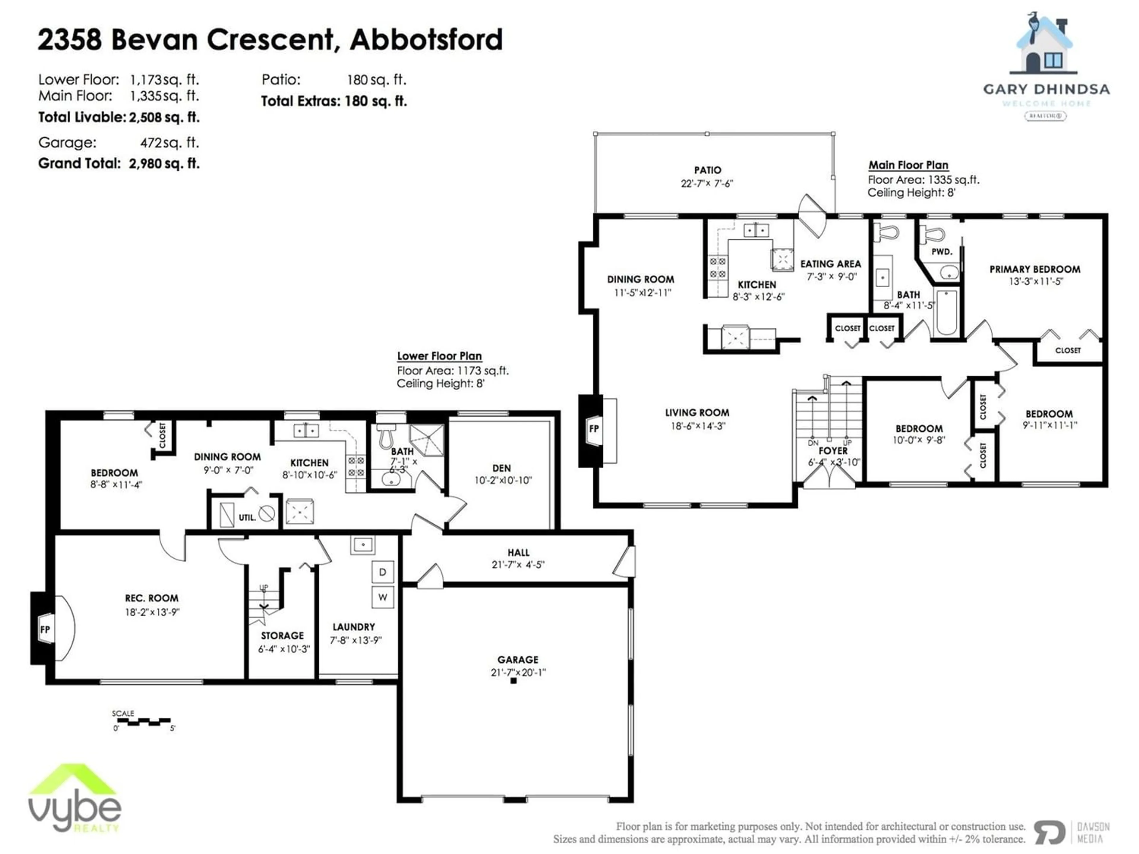 Floor plan for 2358 BEVAN CRESCENT, Abbotsford British Columbia V2T3Z7