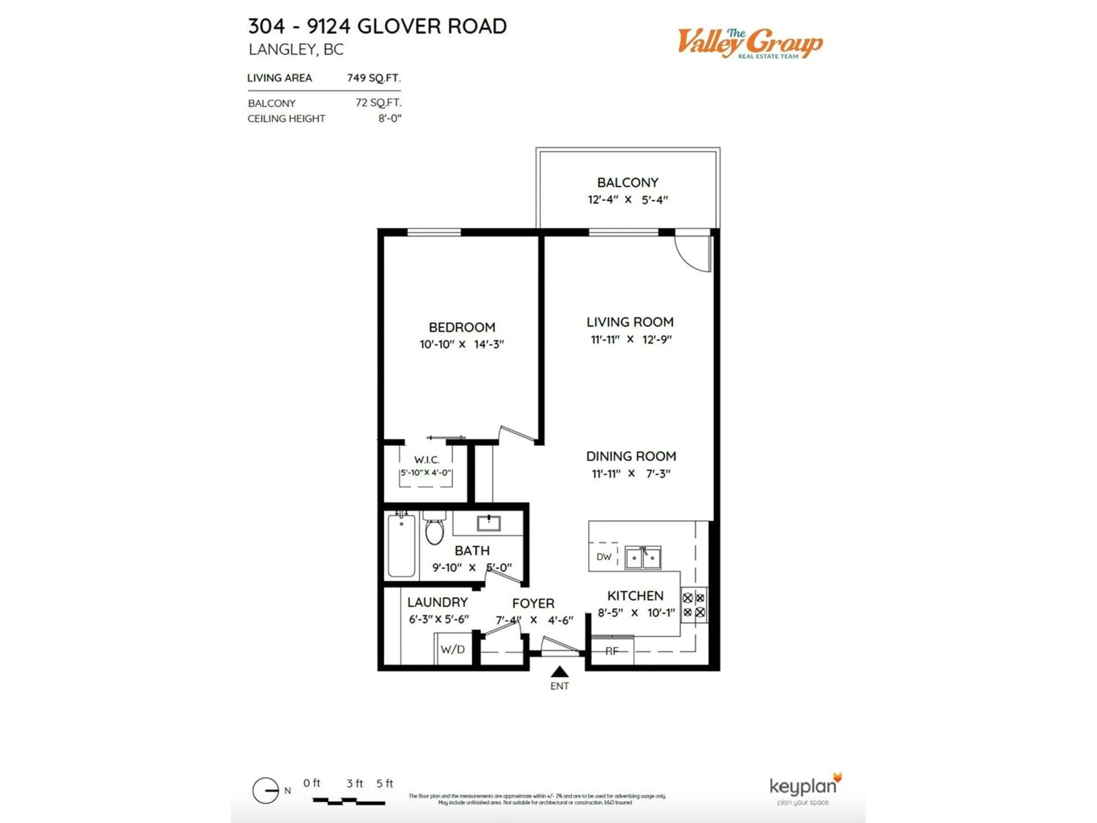 Floor plan for 304 9124 GLOVER ROAD, Langley British Columbia V1M3S3