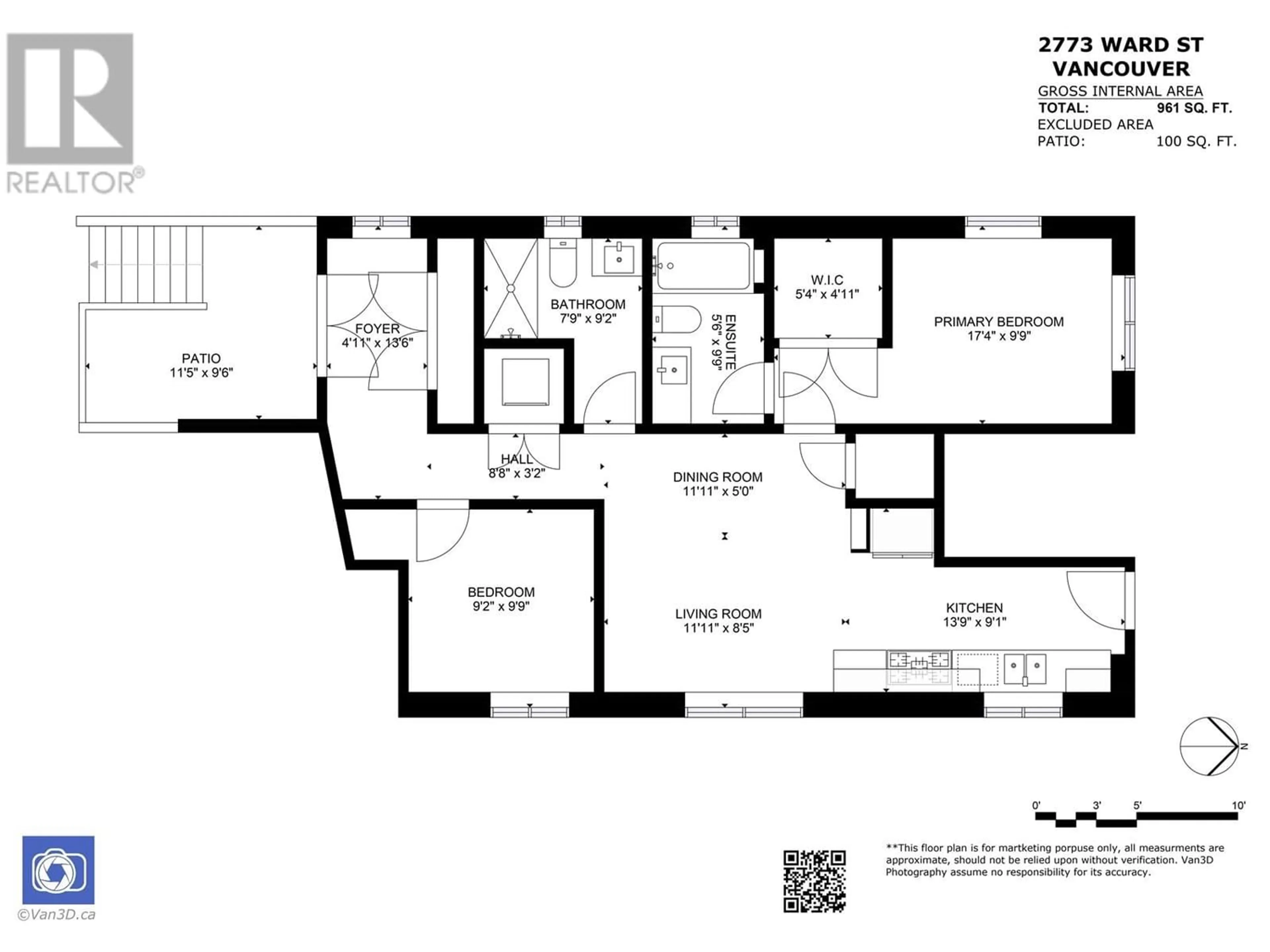 Floor plan for 2773 WARD STREET, Vancouver British Columbia V5R4S7