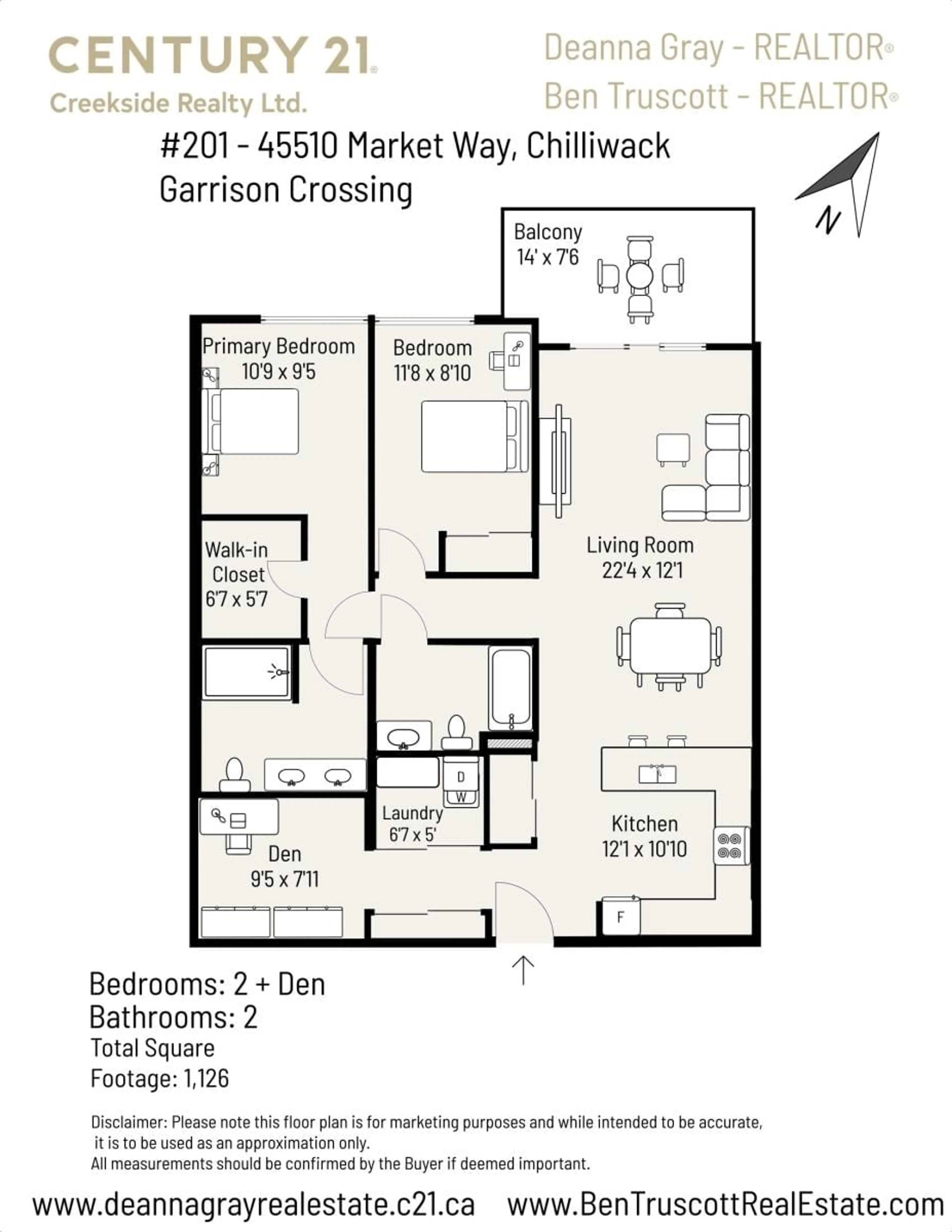 Floor plan for 201 45510 MARKET WAY, Chilliwack British Columbia V2R6E1