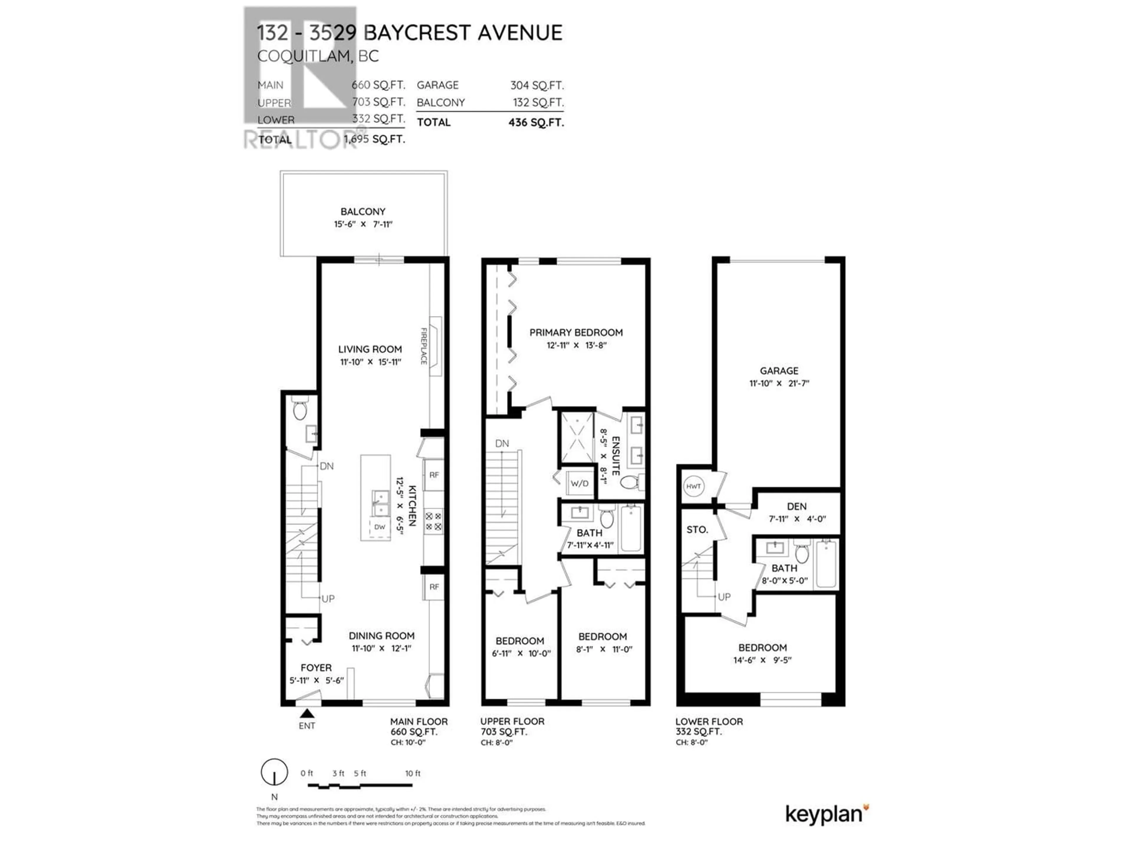 Floor plan for 132 3529 BAYCREST AVENUE, Coquitlam British Columbia V3B0S3