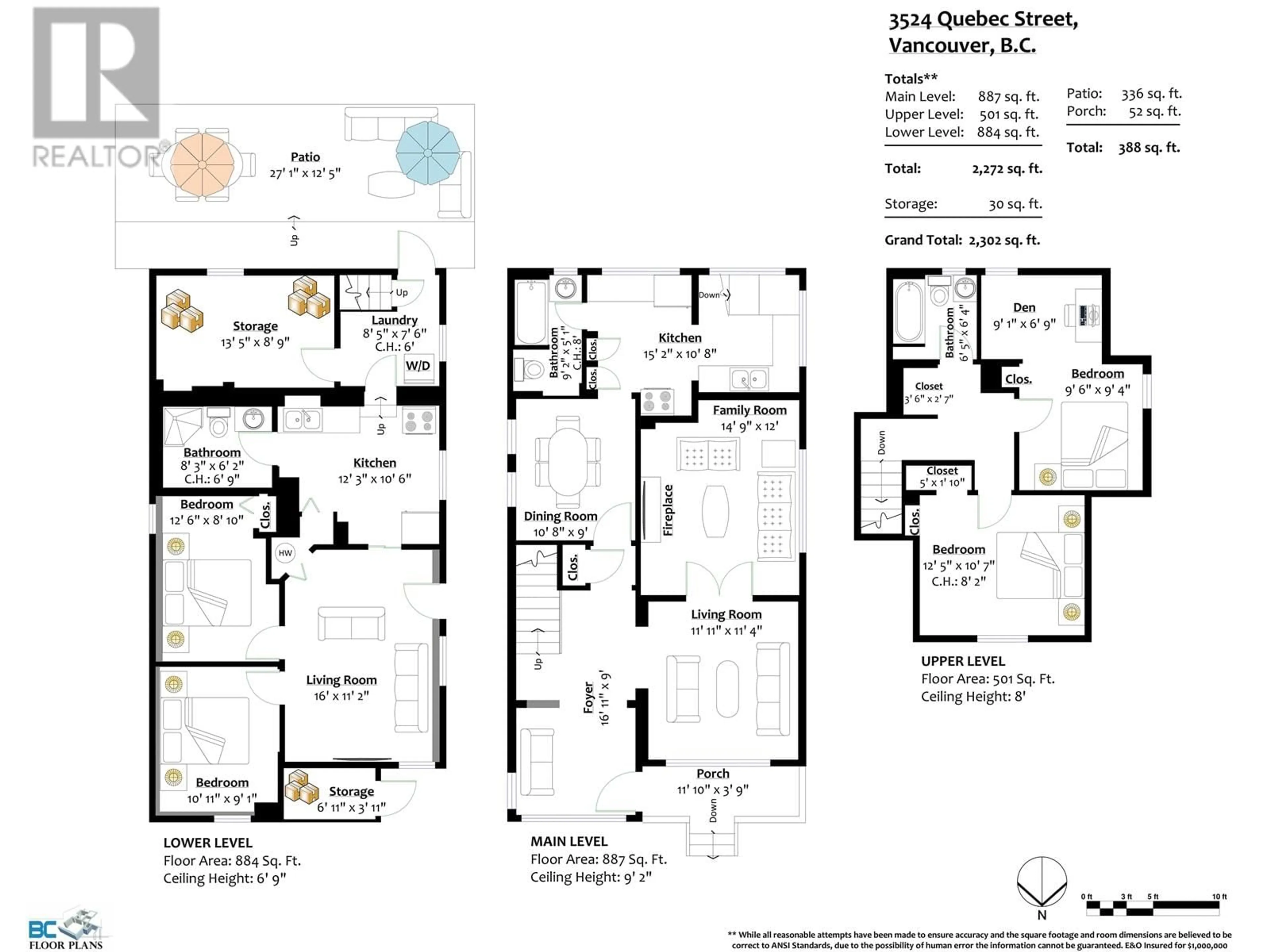 Floor plan for 3524 QUEBEC STREET, Vancouver British Columbia V5V3K2