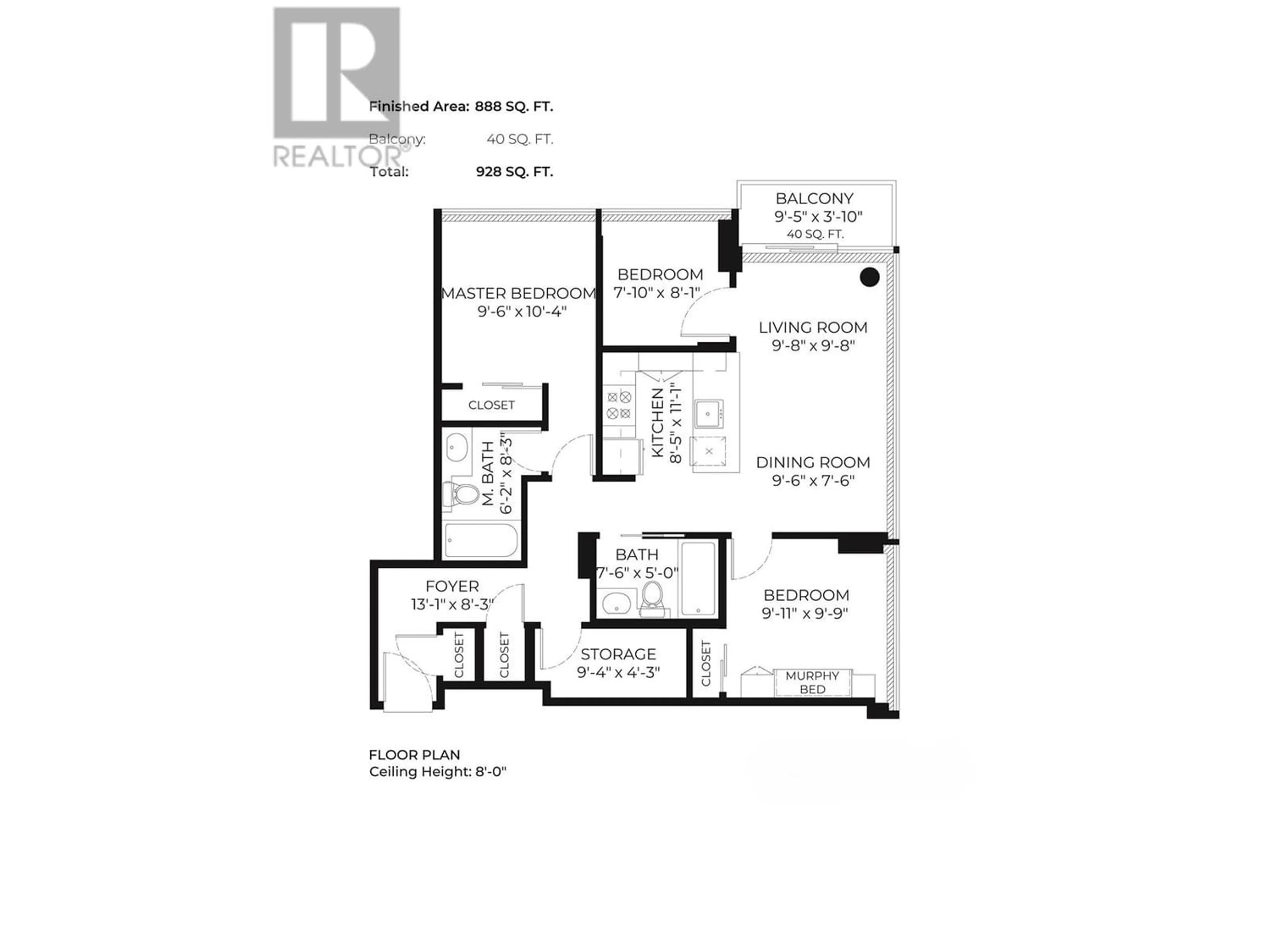 Floor plan for 1203 1088 RICHARDS STREET, Vancouver British Columbia V6B0J8