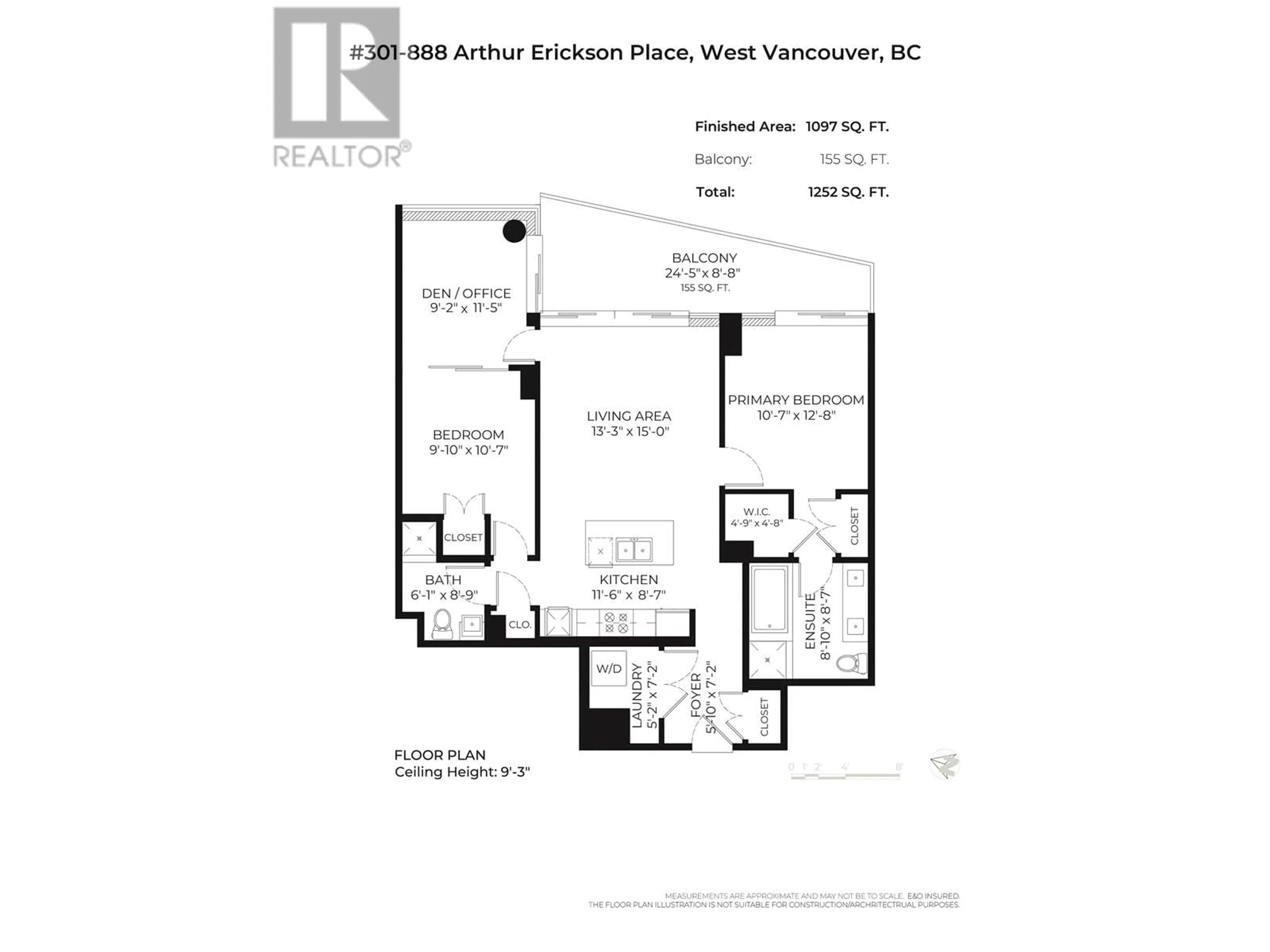 Floor plan for 301 888 ARTHUR ERICKSON PLACE, West Vancouver British Columbia V7T0B1