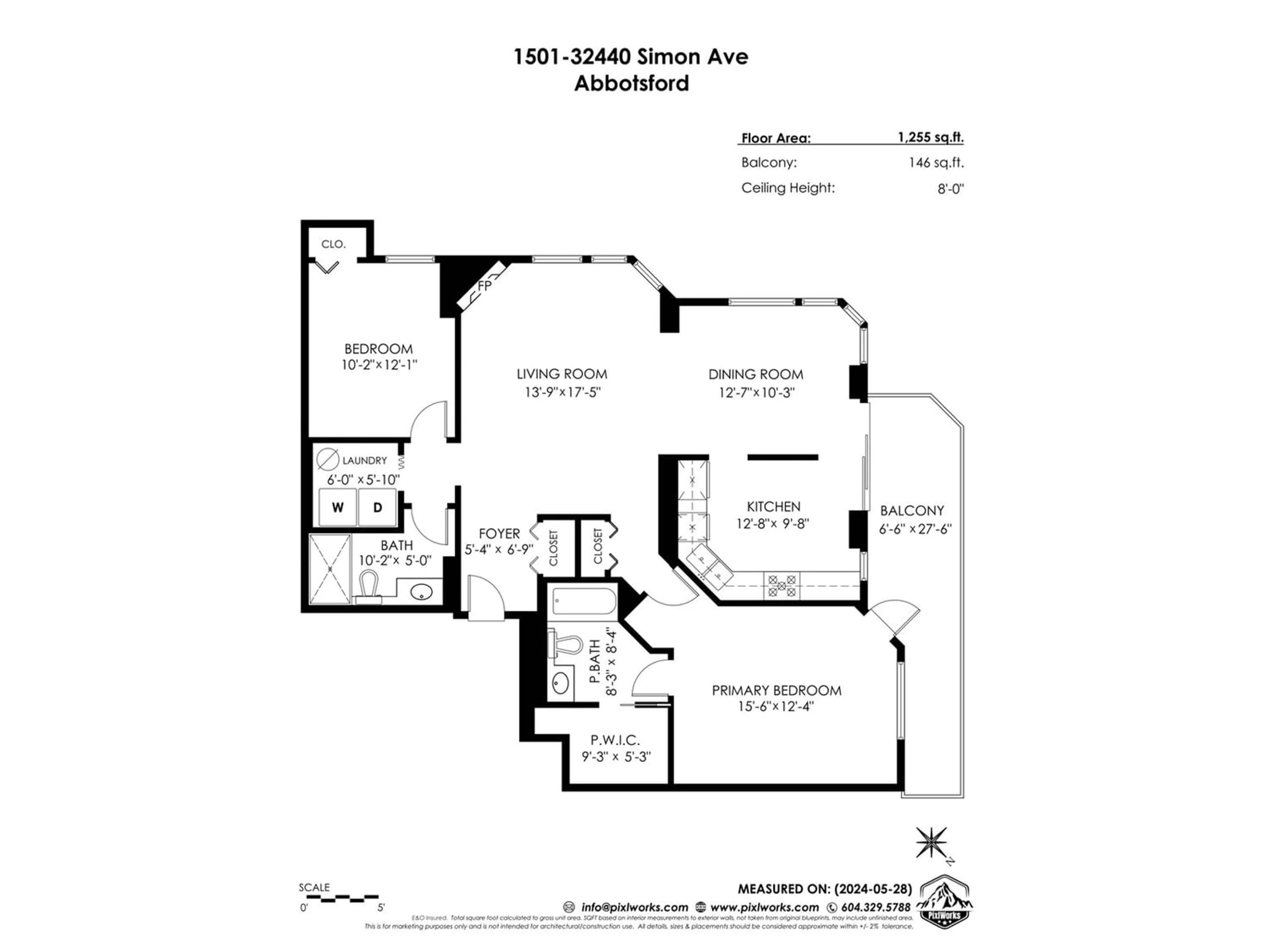 Floor plan for 1501 32440 SIMON AVENUE, Abbotsford British Columbia V2T5R3
