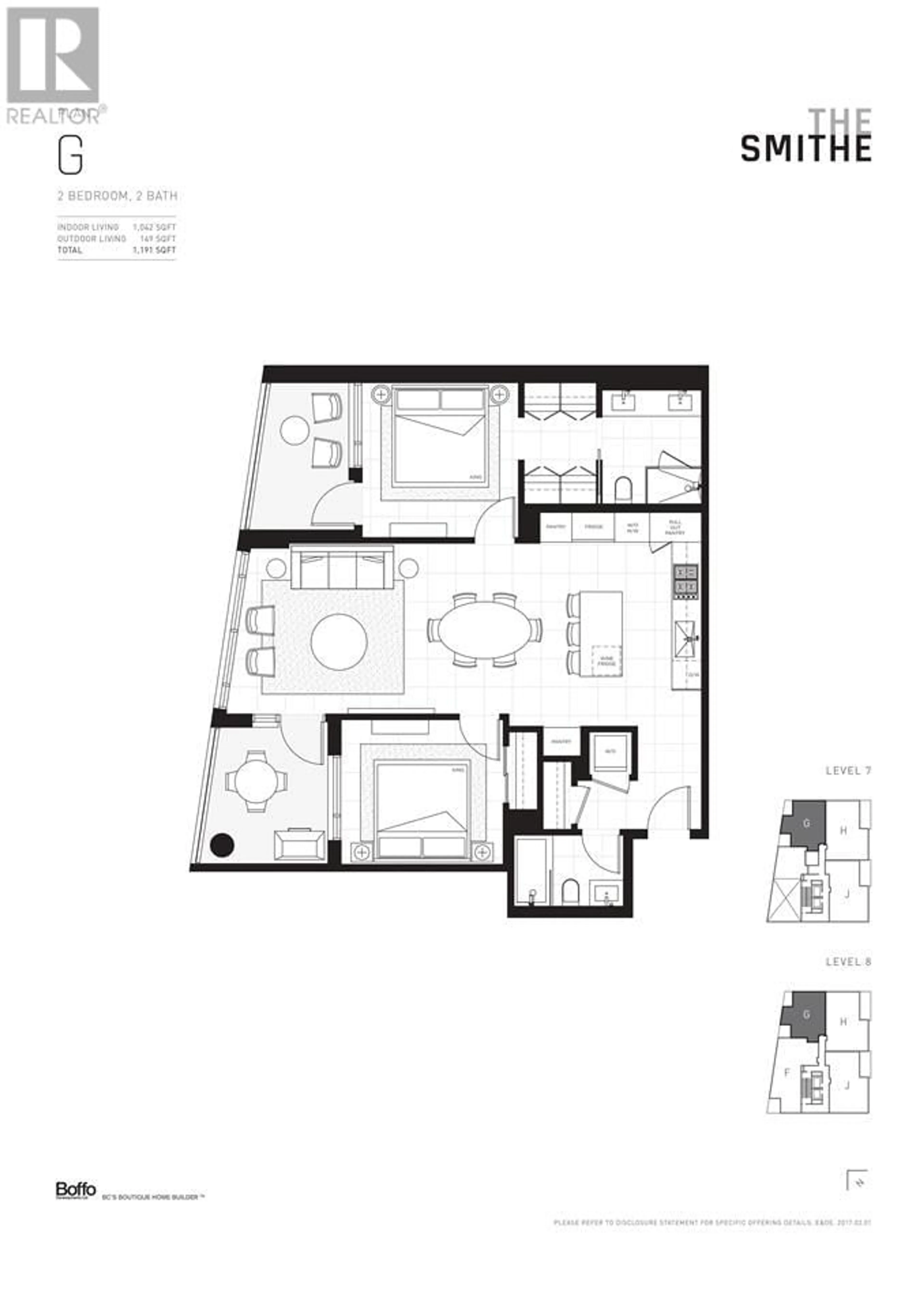 Floor plan for 702 885 CAMBIE STREET, Vancouver British Columbia V6B0R6