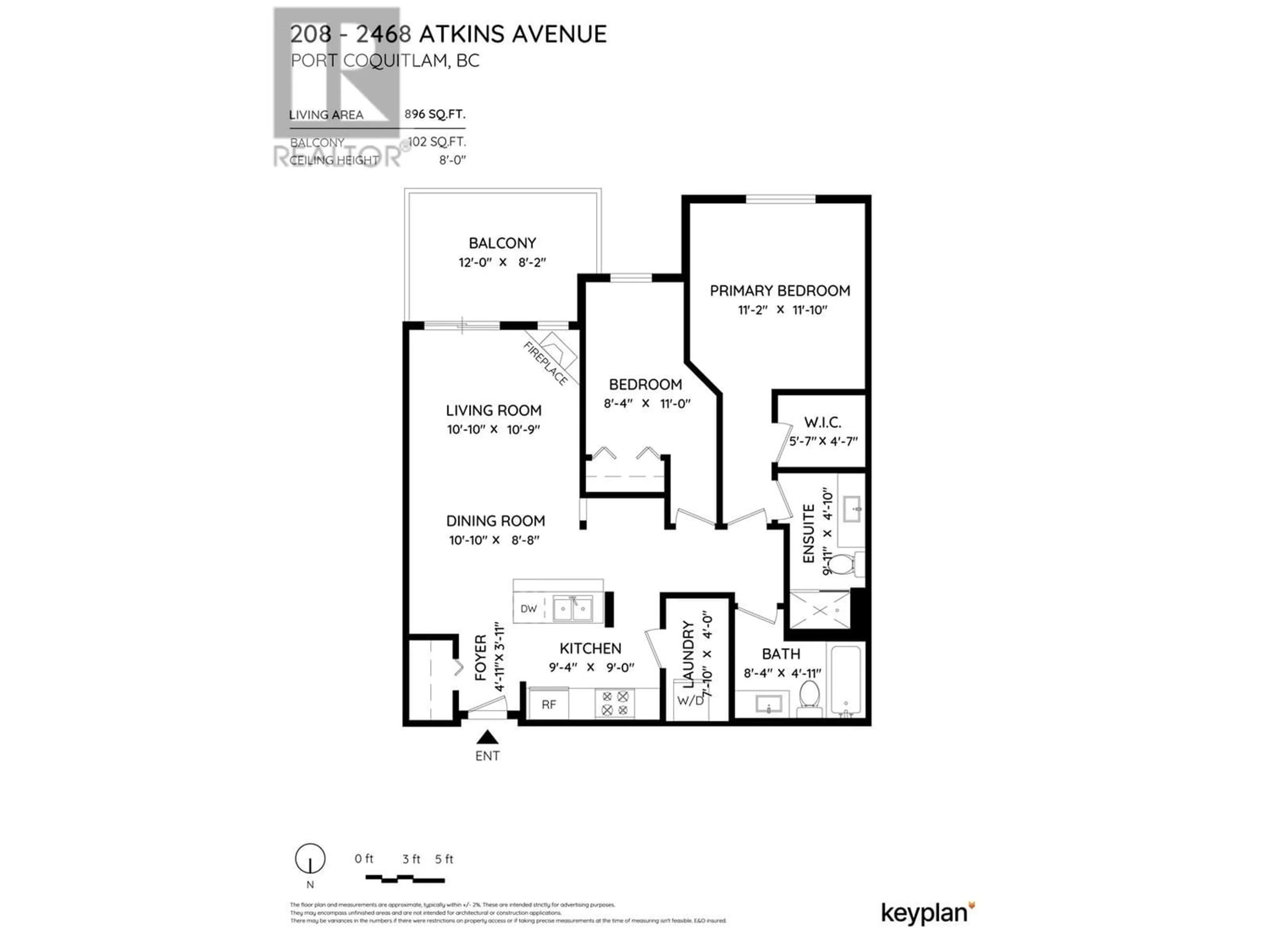 Floor plan for 208 2468 ATKINS AVENUE, Port Coquitlam British Columbia V3C1Y9