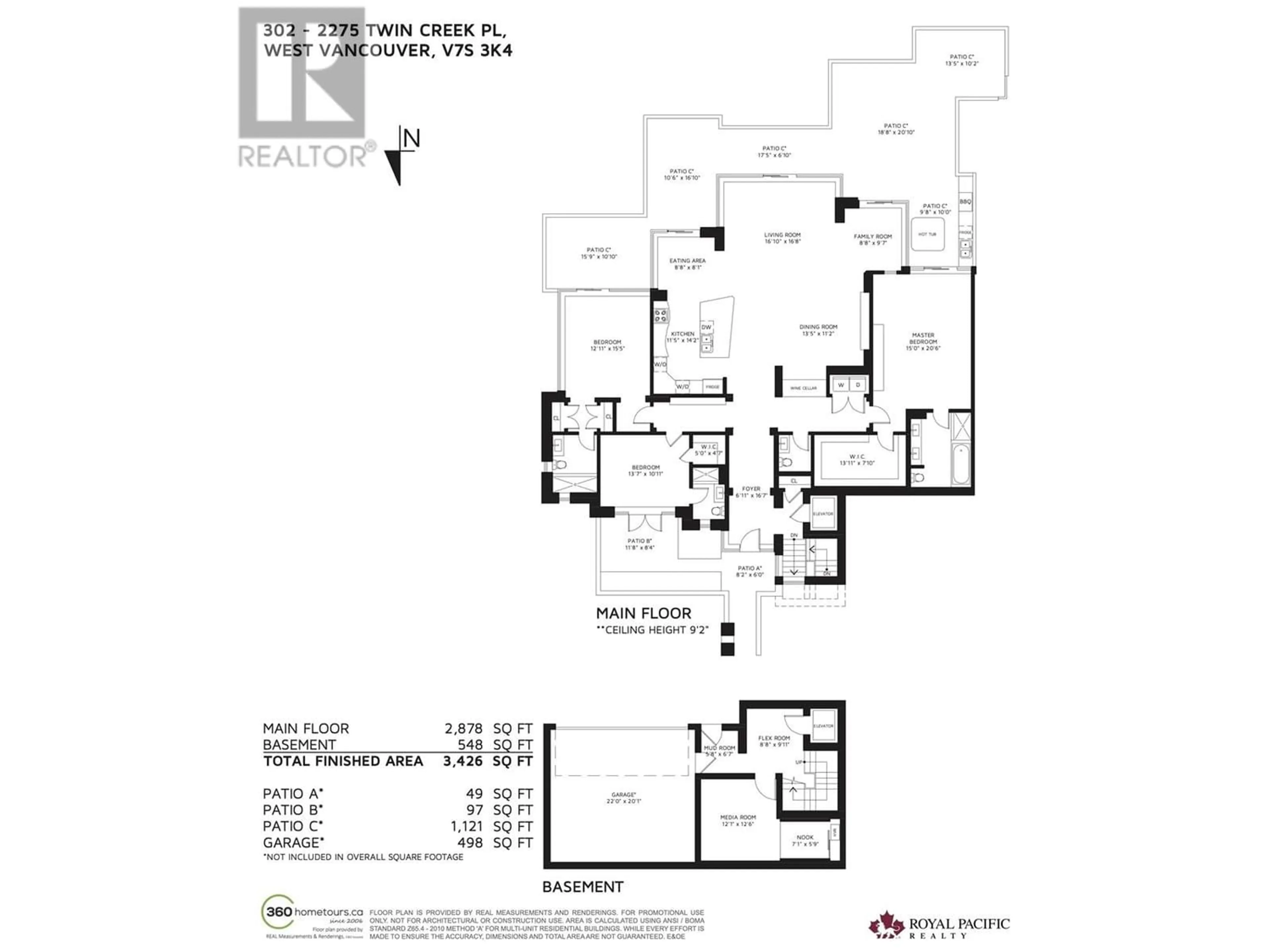Floor plan for 302 2275 TWIN CREEK PLACE, West Vancouver British Columbia V7S3K4
