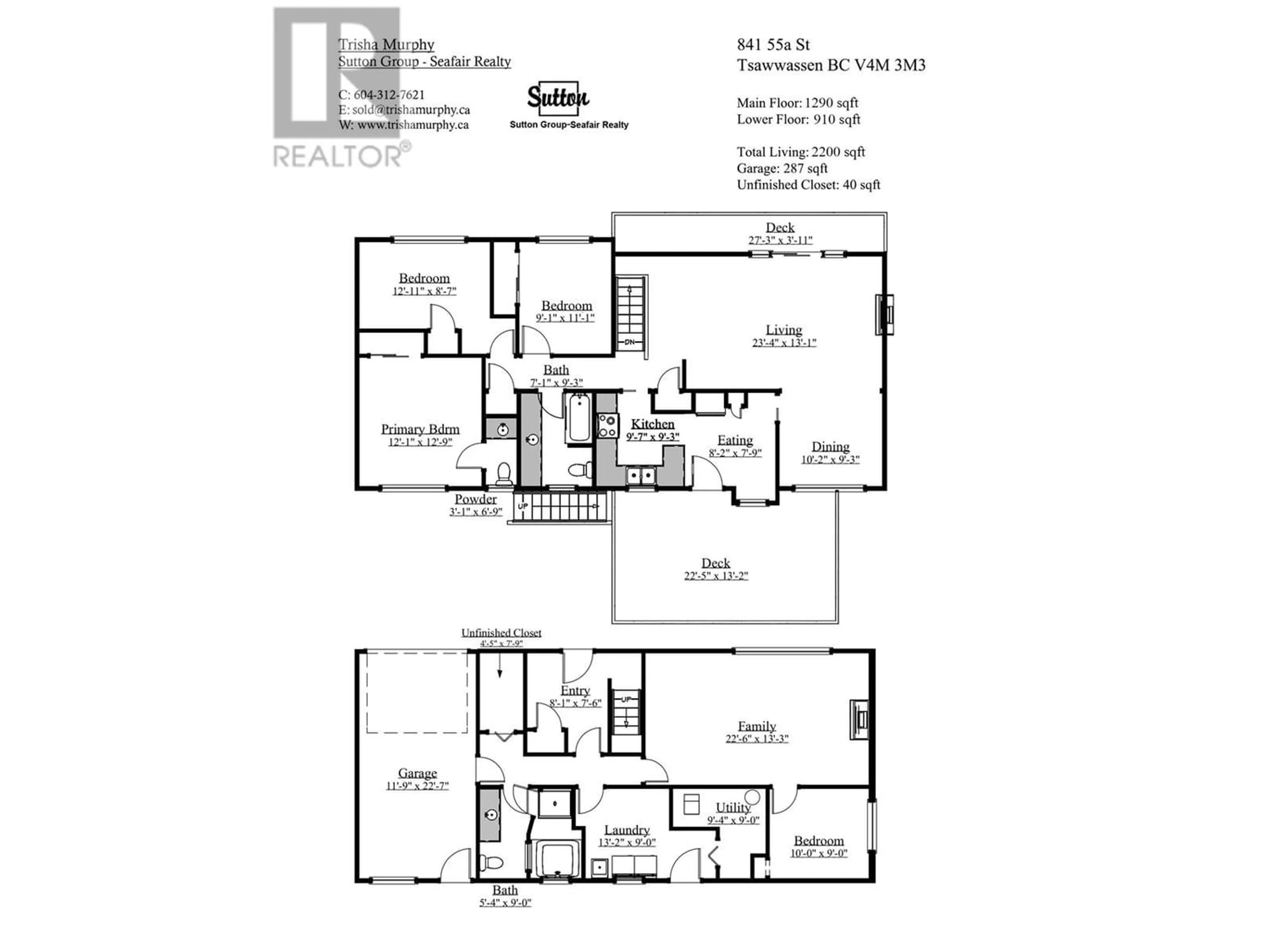 Floor plan for 841 55A STREET, Delta British Columbia V4M3M3