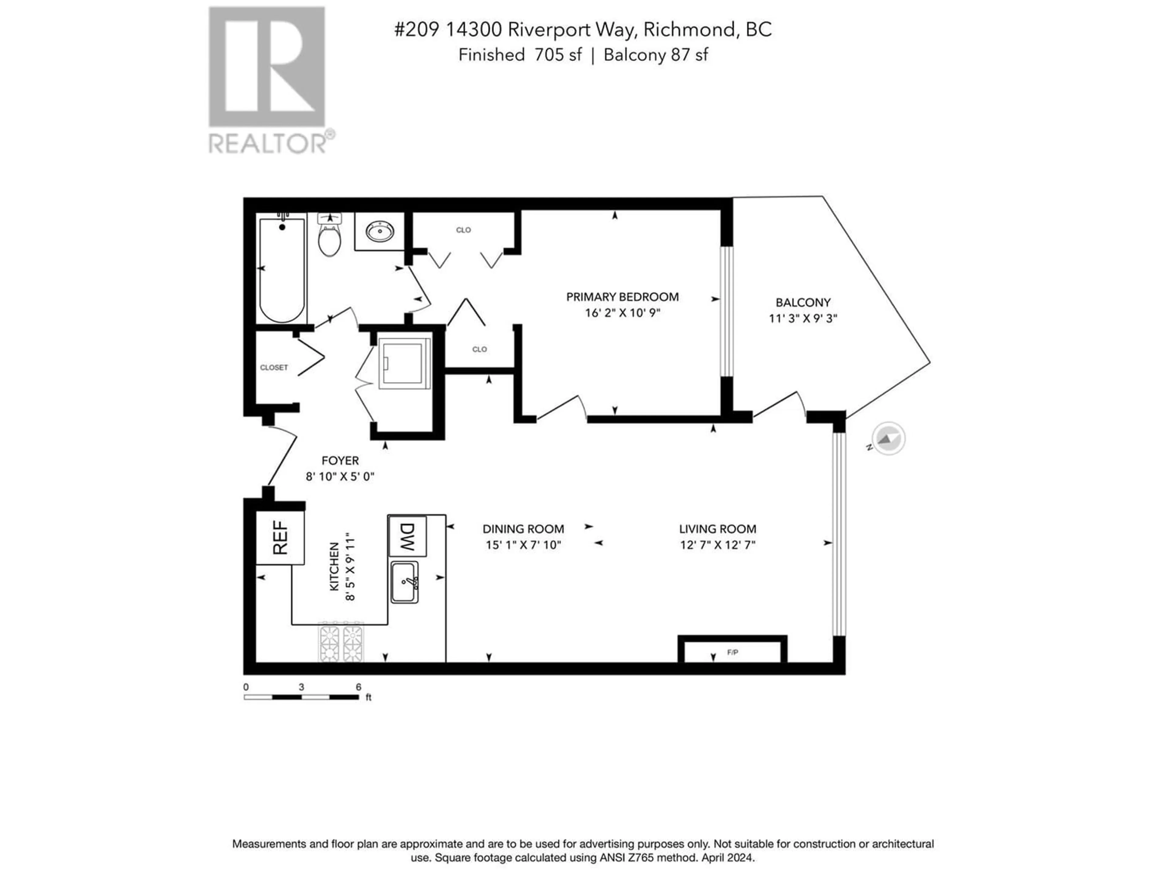 Floor plan for 209 14300 RIVERPORT WAY, Richmond British Columbia V6W0A4