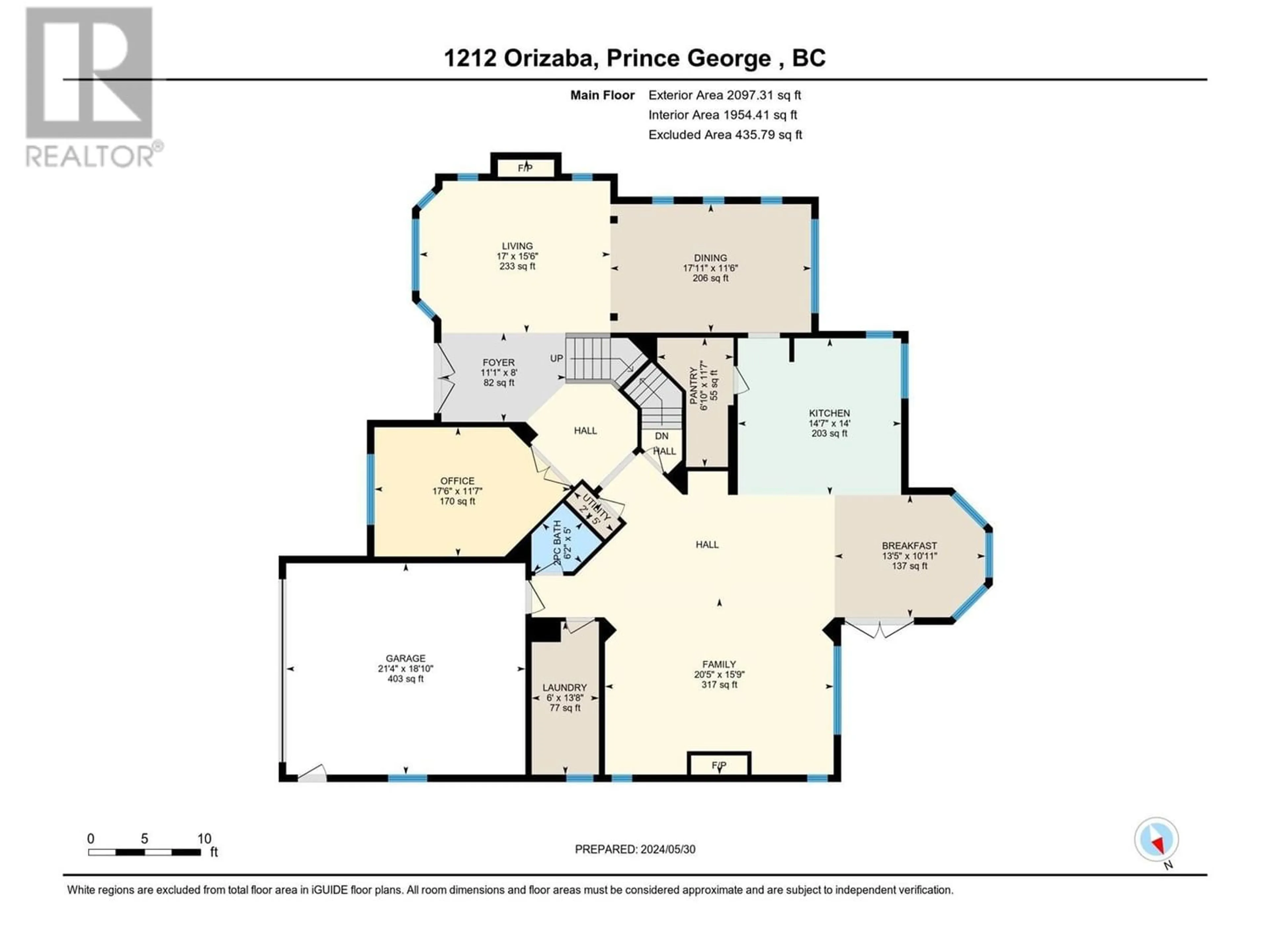 Floor plan for 1212 ORIZABA COURT, Prince George British Columbia V2N0B7