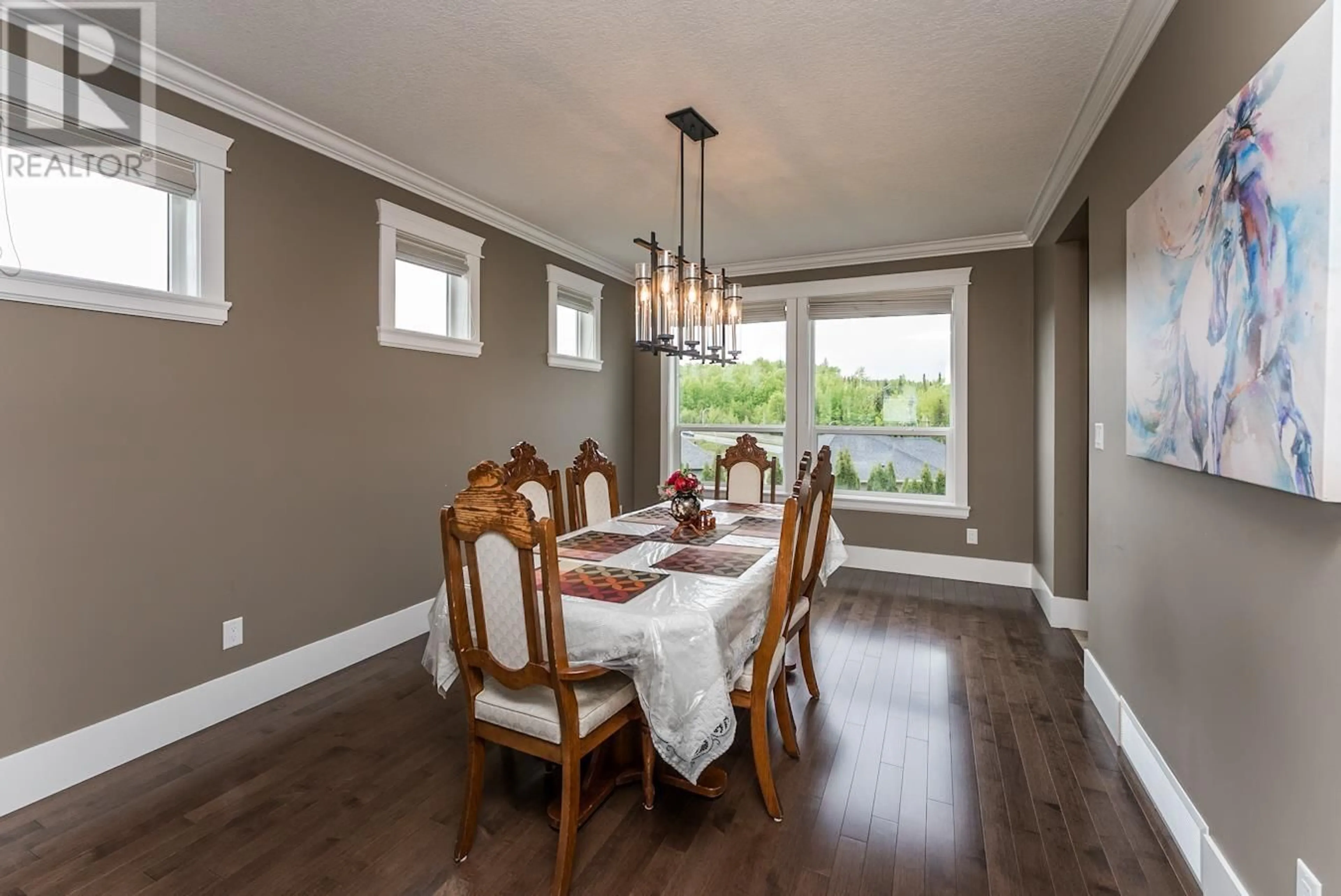 Dining room, wood floors, cottage for 1212 ORIZABA COURT, Prince George British Columbia V2N0B7