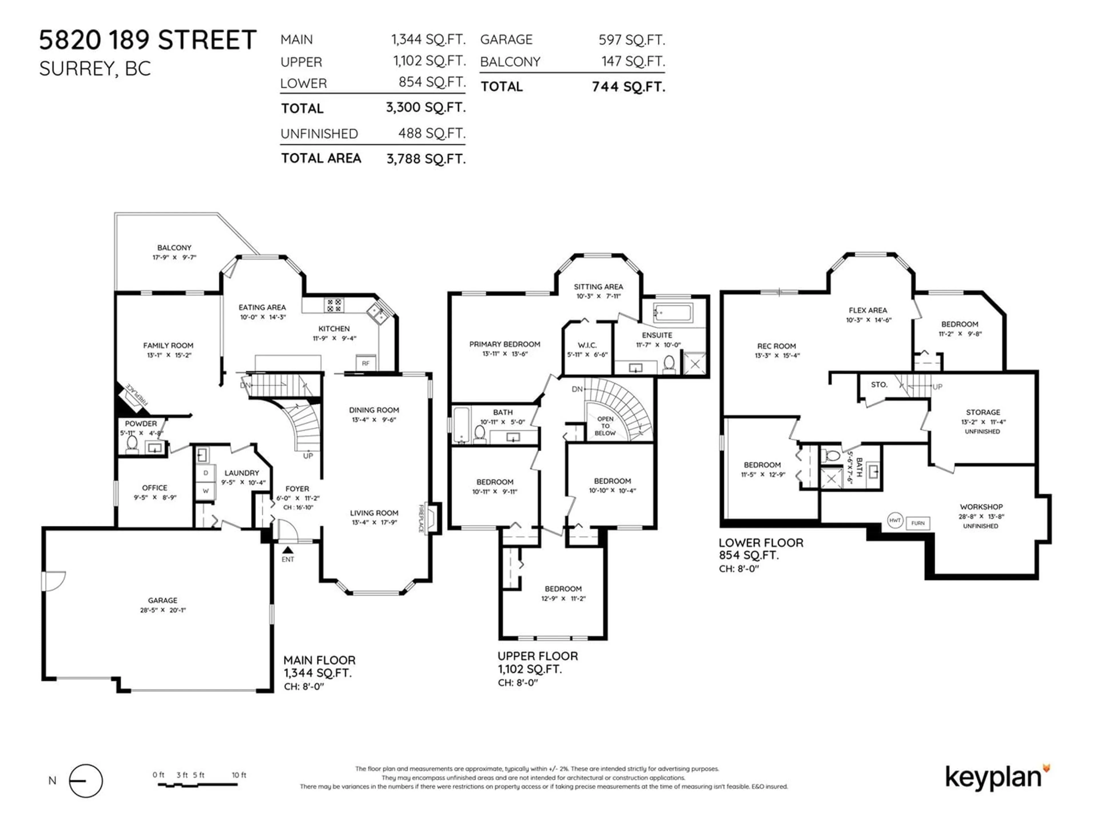 Floor plan for 5820 189 STREET, Surrey British Columbia V3S7T2