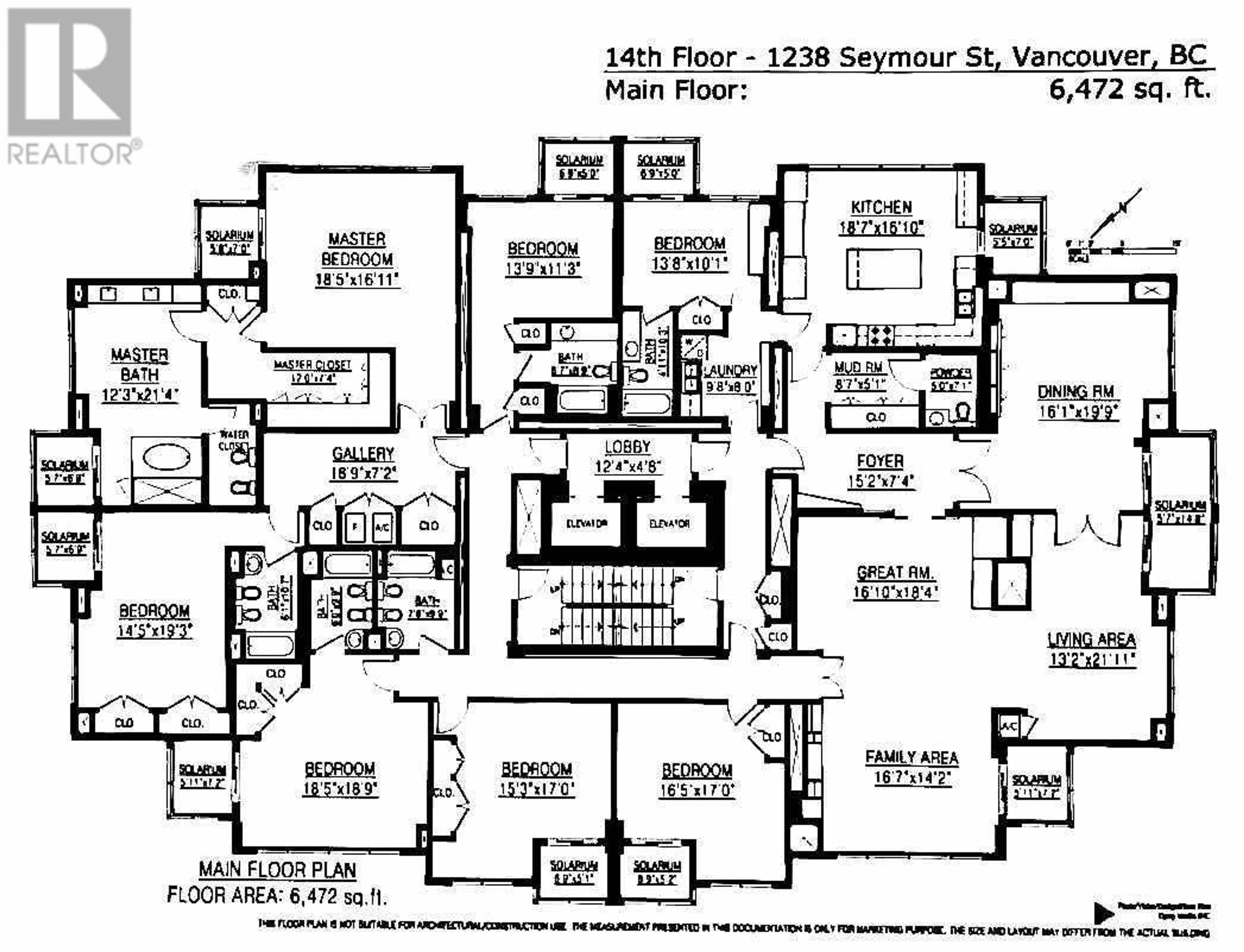Floor plan for 1401 1238 SEYMOUR STREET, Vancouver British Columbia V6B6J3