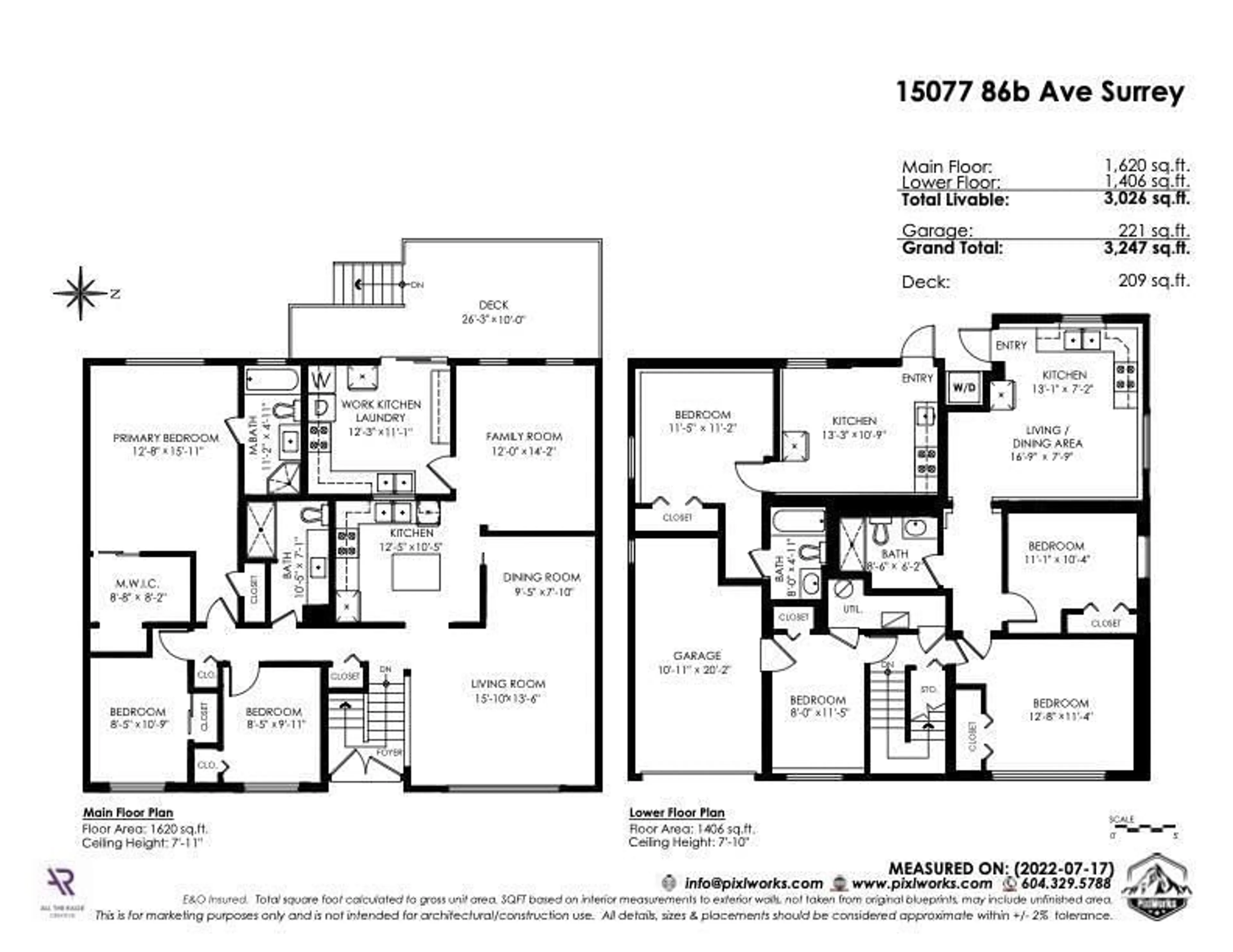 Floor plan for 15077 86B AVENUE, Surrey British Columbia V3S4V3