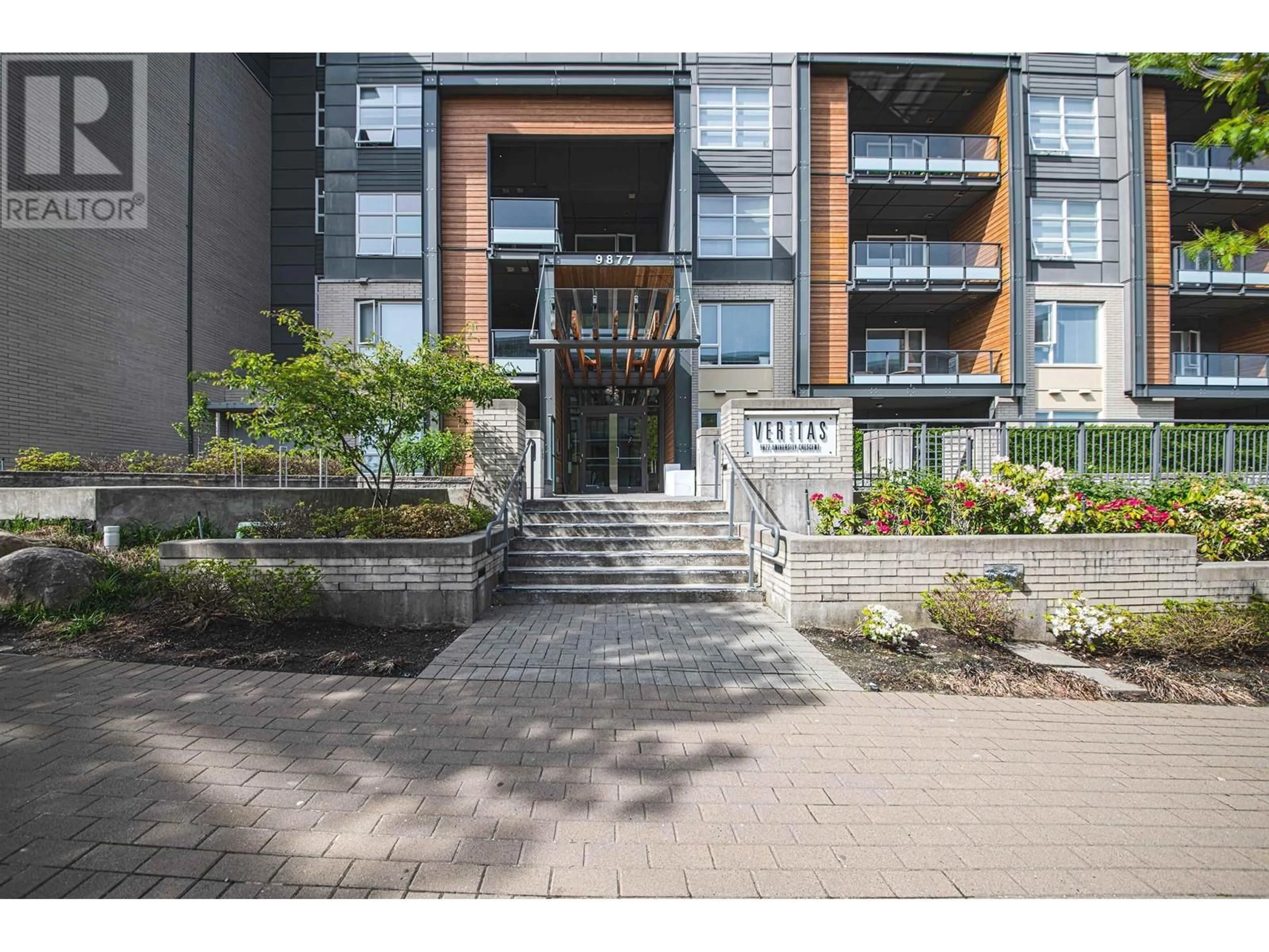 A pic from exterior of the house or condo, the street view for 313 9877 UNIVERSITY CRESCENT, Burnaby British Columbia V5A0E5