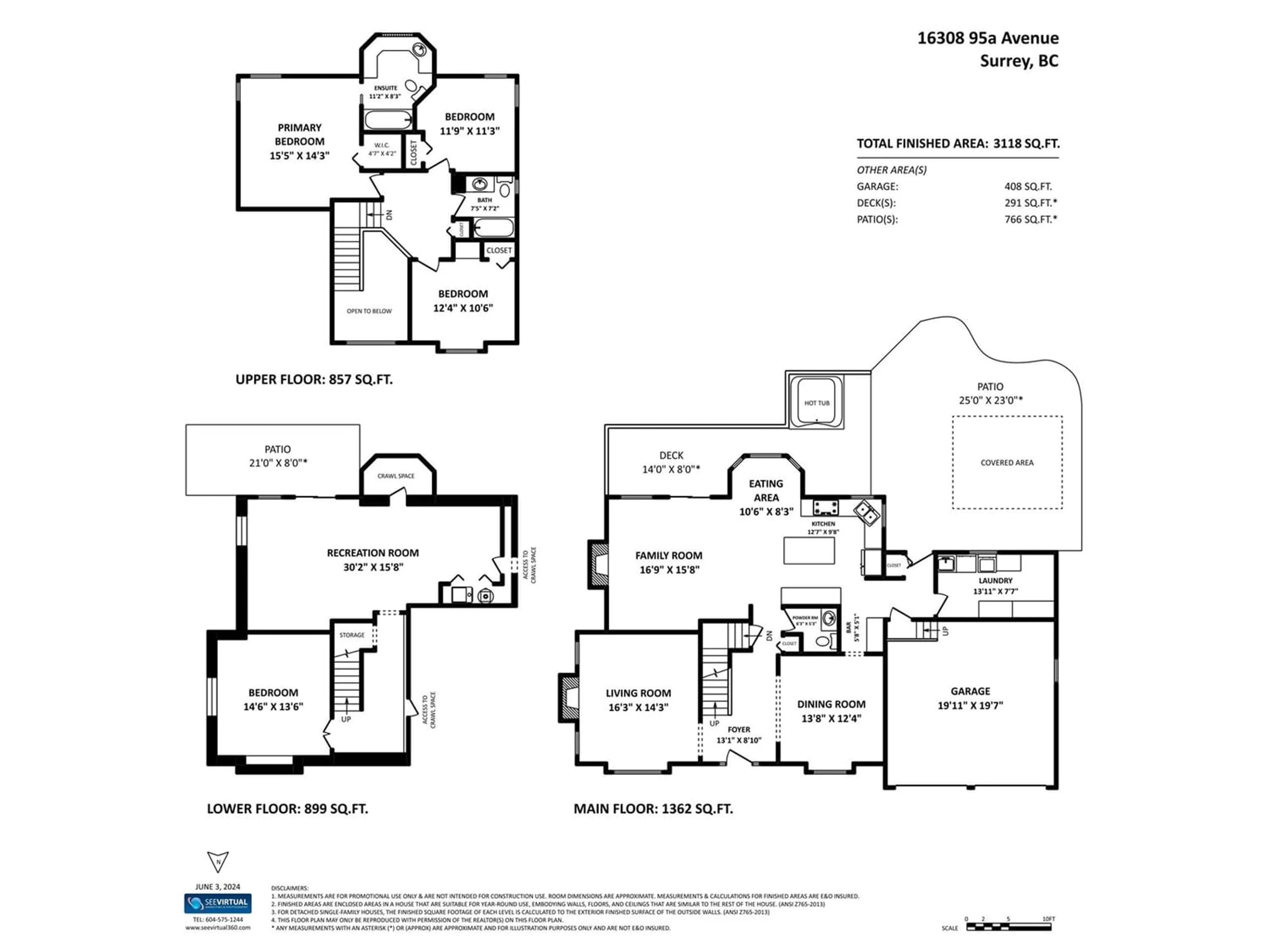 Floor plan for 16308 95A AVENUE, Surrey British Columbia V4N2B9