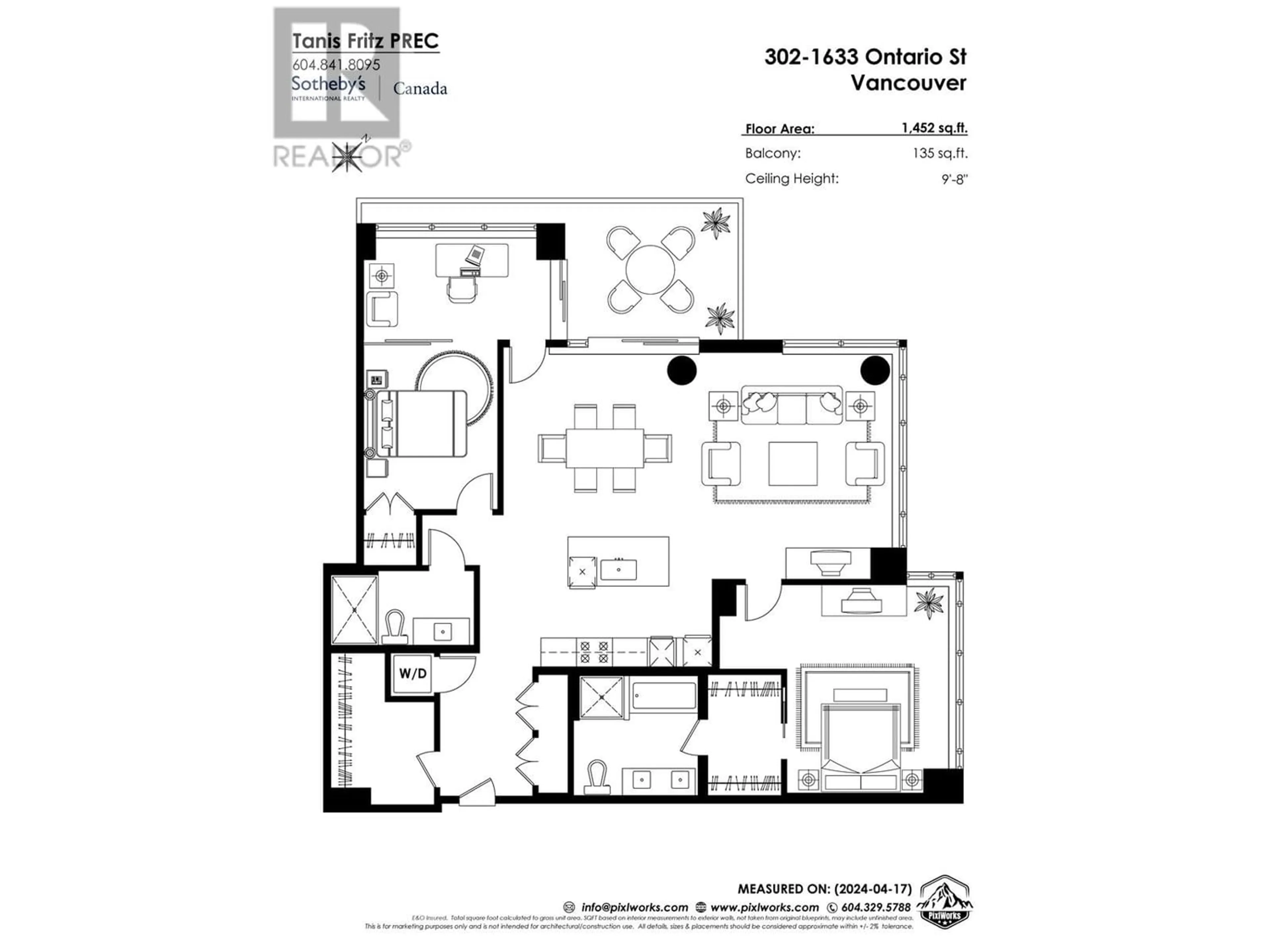 Floor plan for 302 1633 ONTARIO STREET, Vancouver British Columbia V5Y0C2