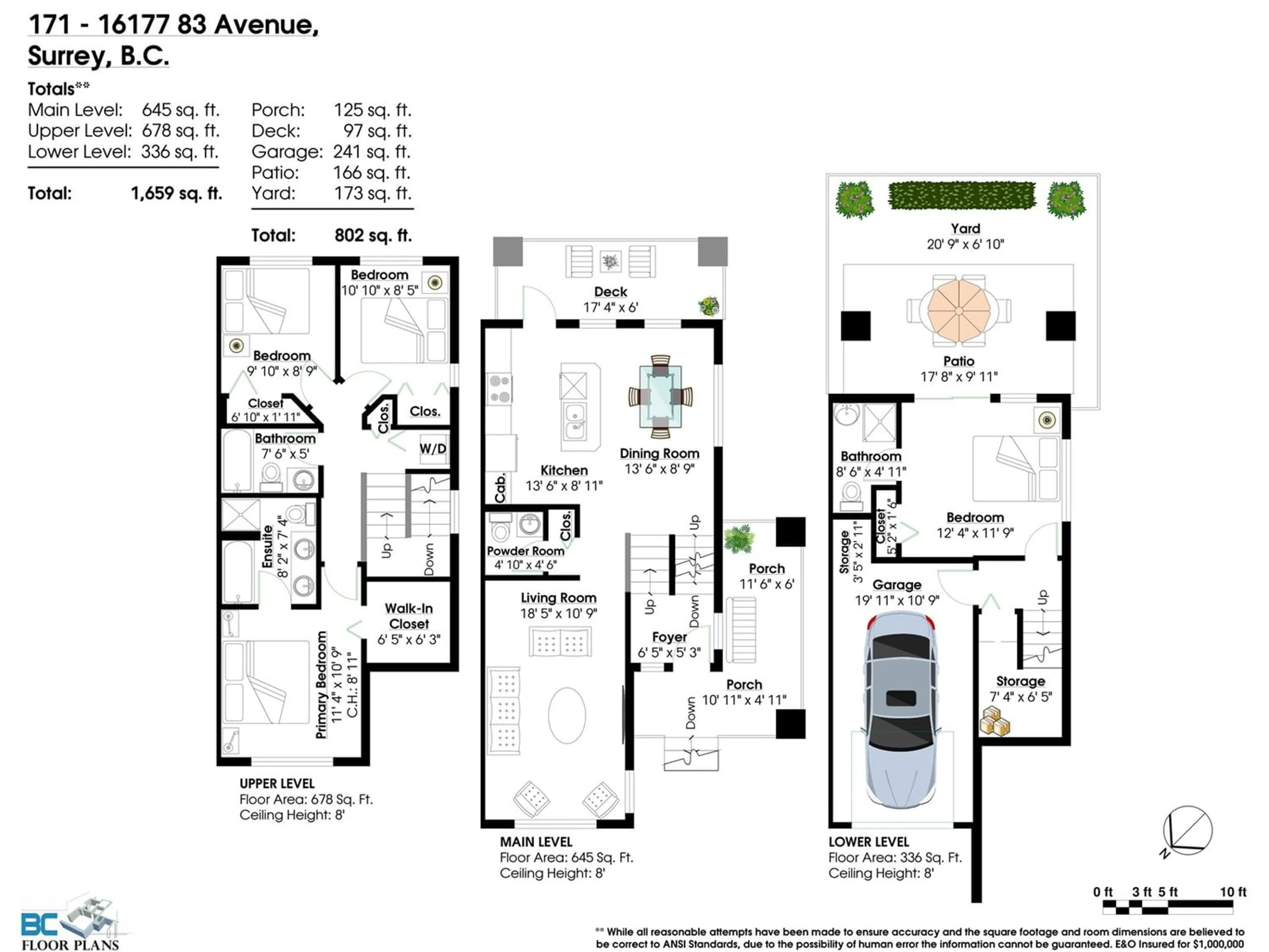 Floor plan for 171 16177 83 AVENUE, Surrey British Columbia V4N5T3