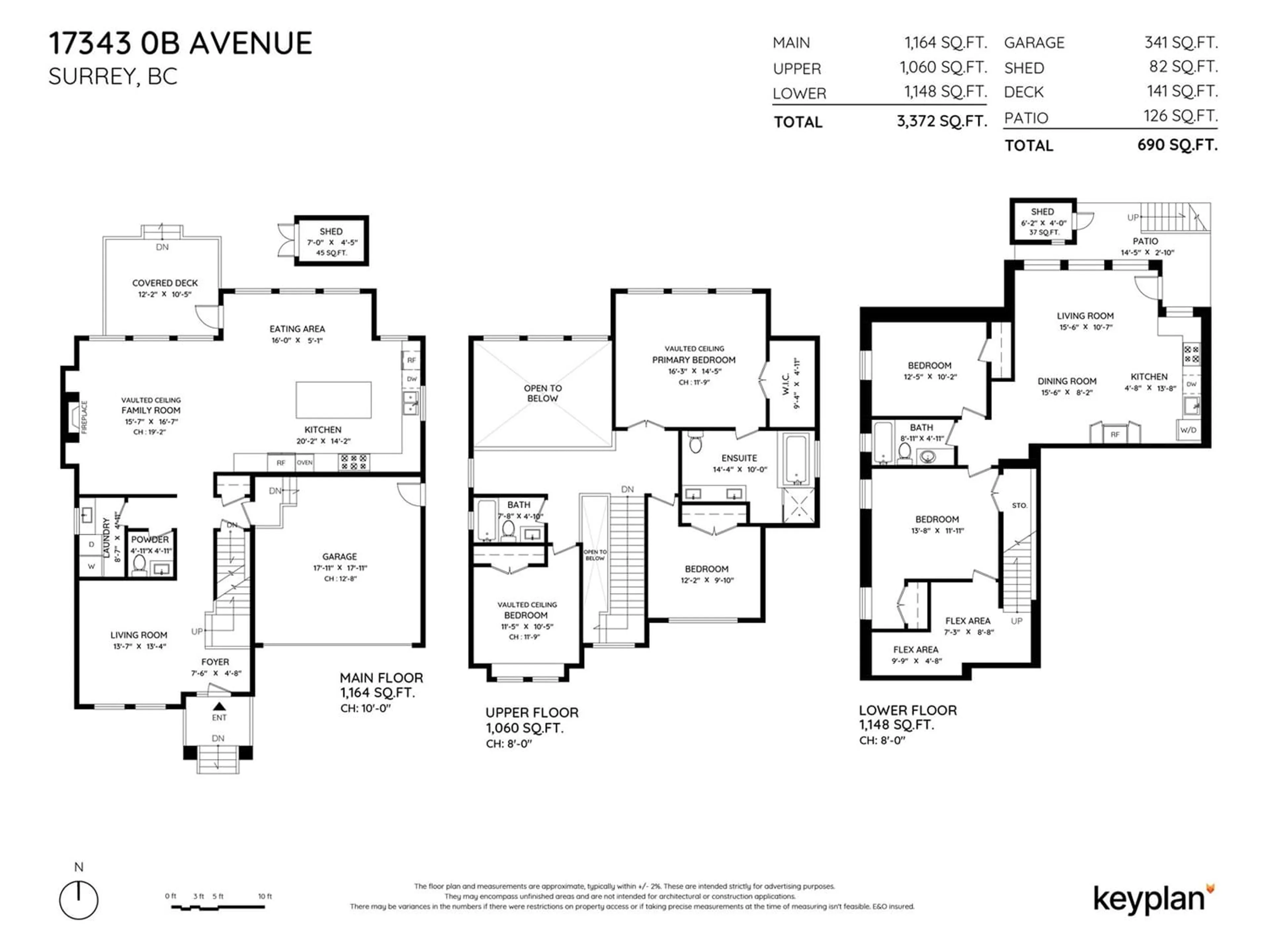 Floor plan for 17343 0B AVENUE, Surrey British Columbia V3Z8L2