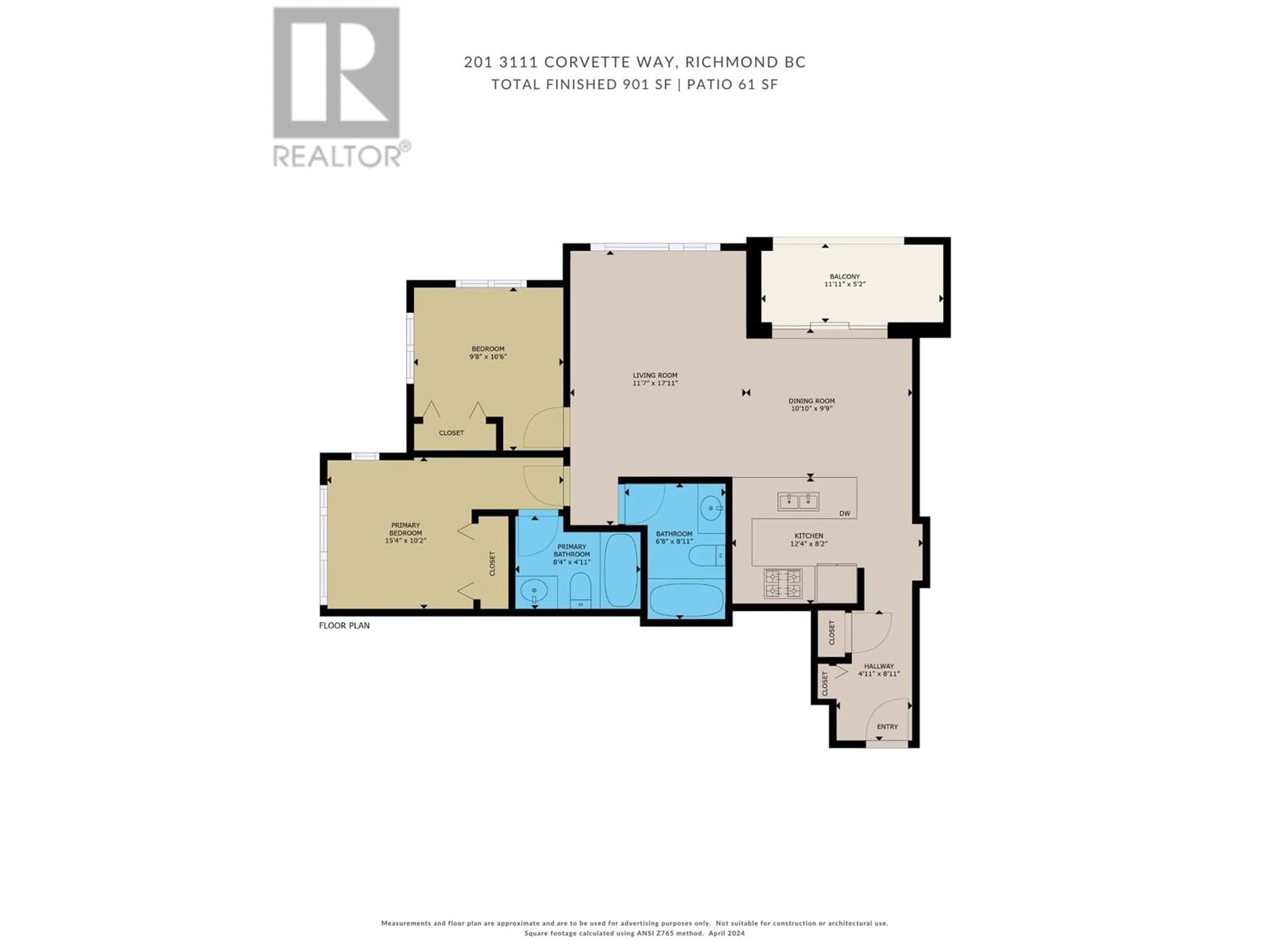 Floor plan for 201 3111 CORVETTE WAY, Richmond British Columbia V6X4K3