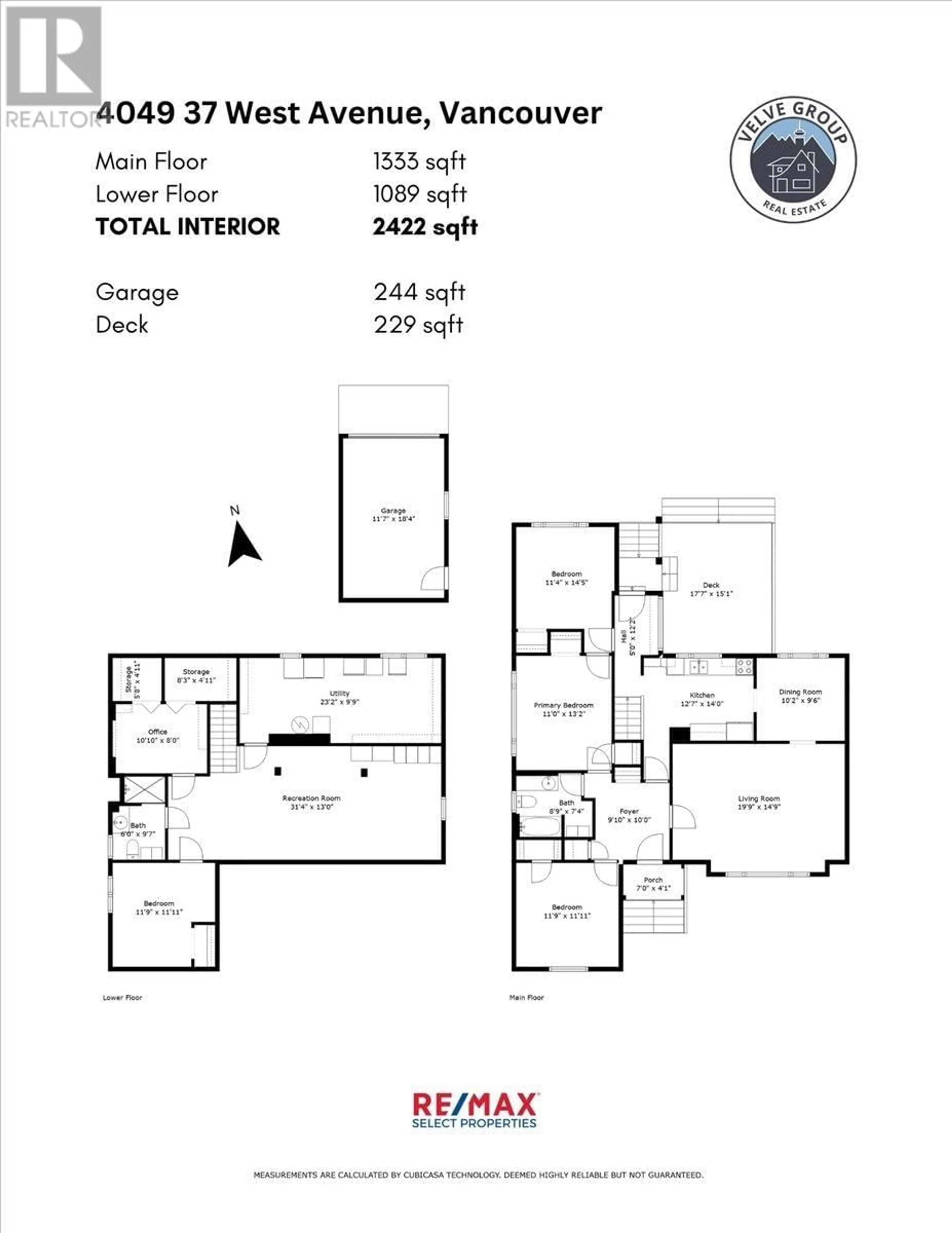 Floor plan for 4049 W 37TH AVENUE, Vancouver British Columbia V6N2W6