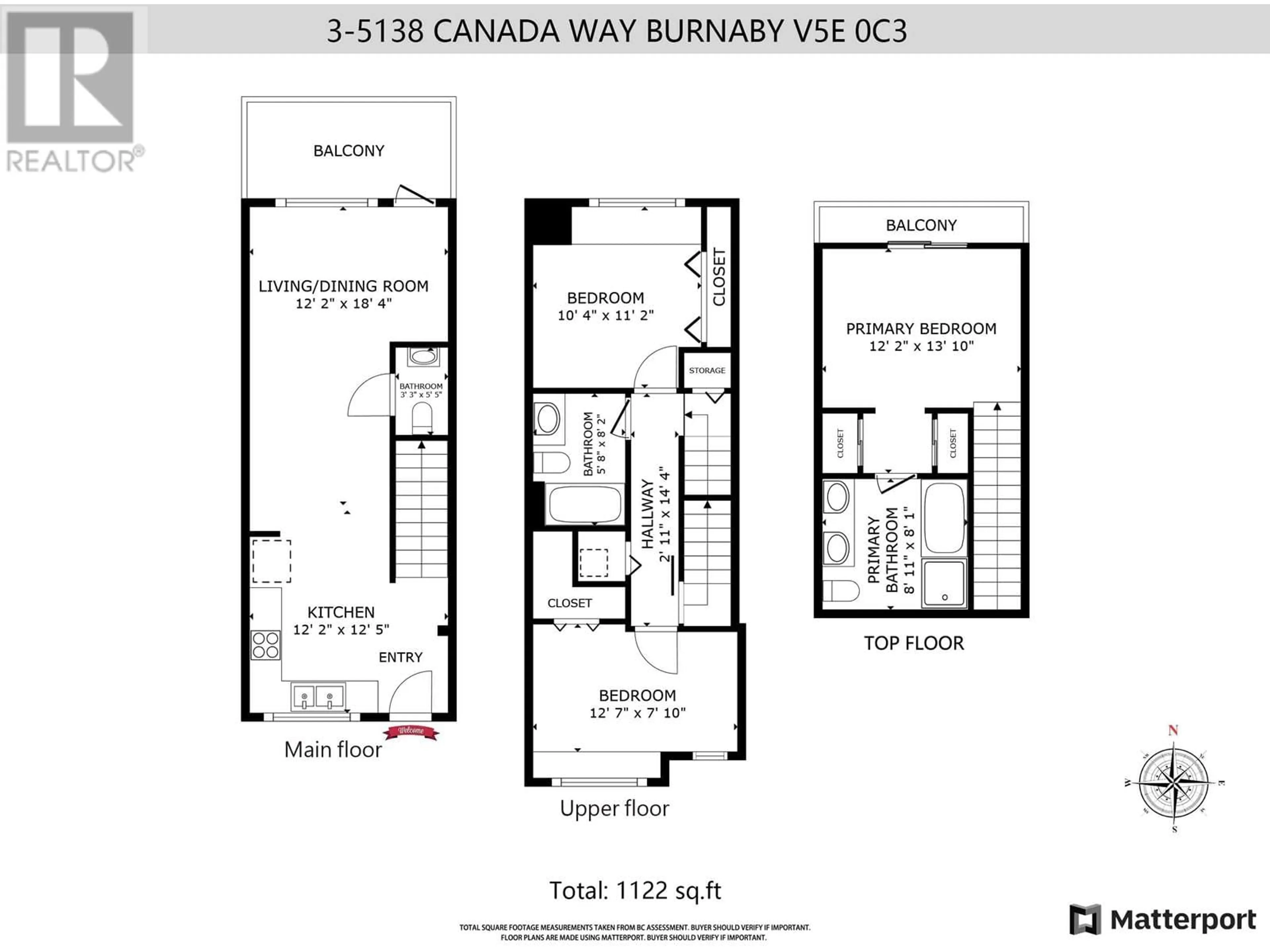 Floor plan for 3 5138 CANADA WAY, Burnaby British Columbia V5E0C3