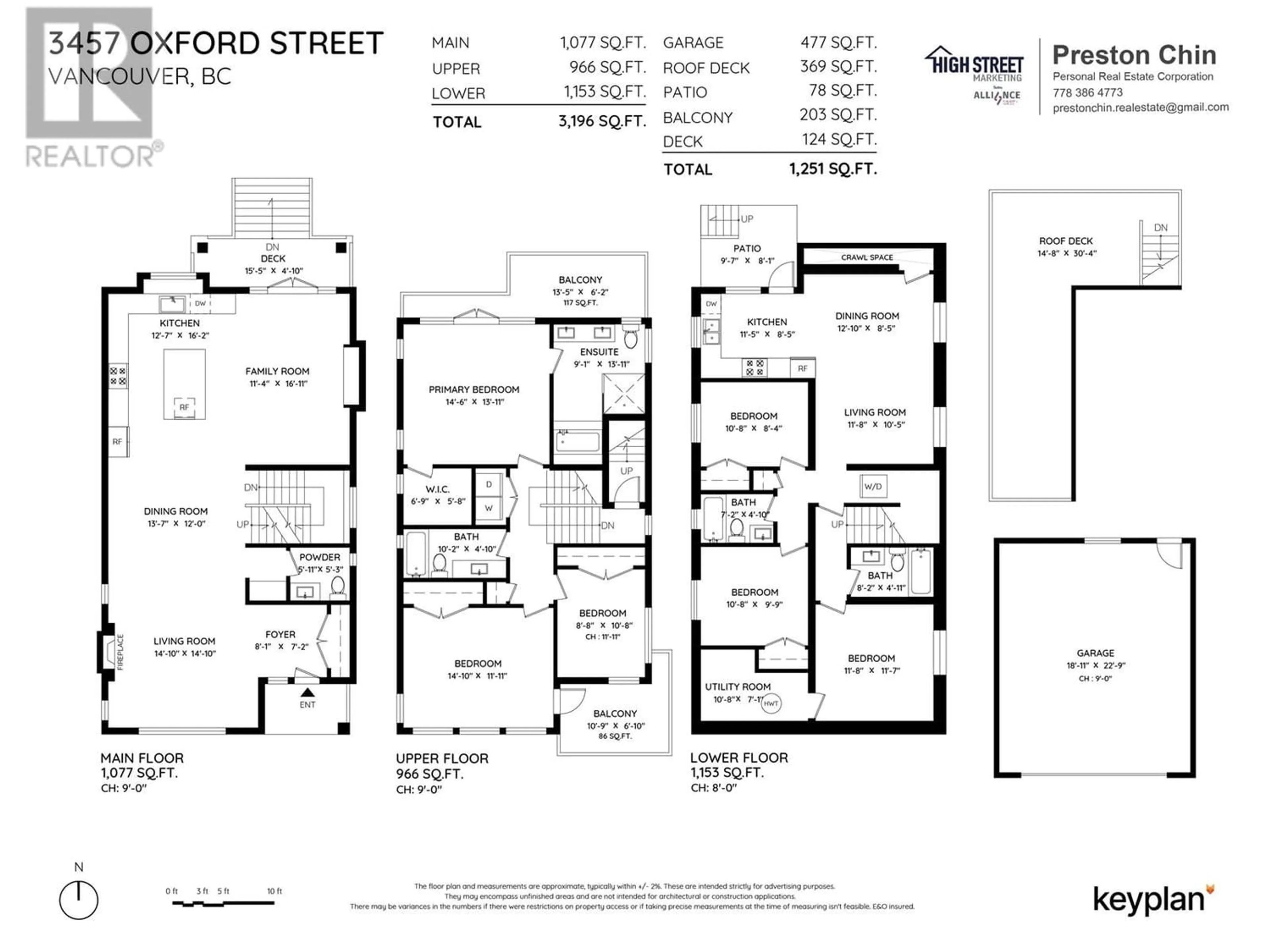 Floor plan for 3457 OXFORD STREET, Vancouver British Columbia V5K1N8