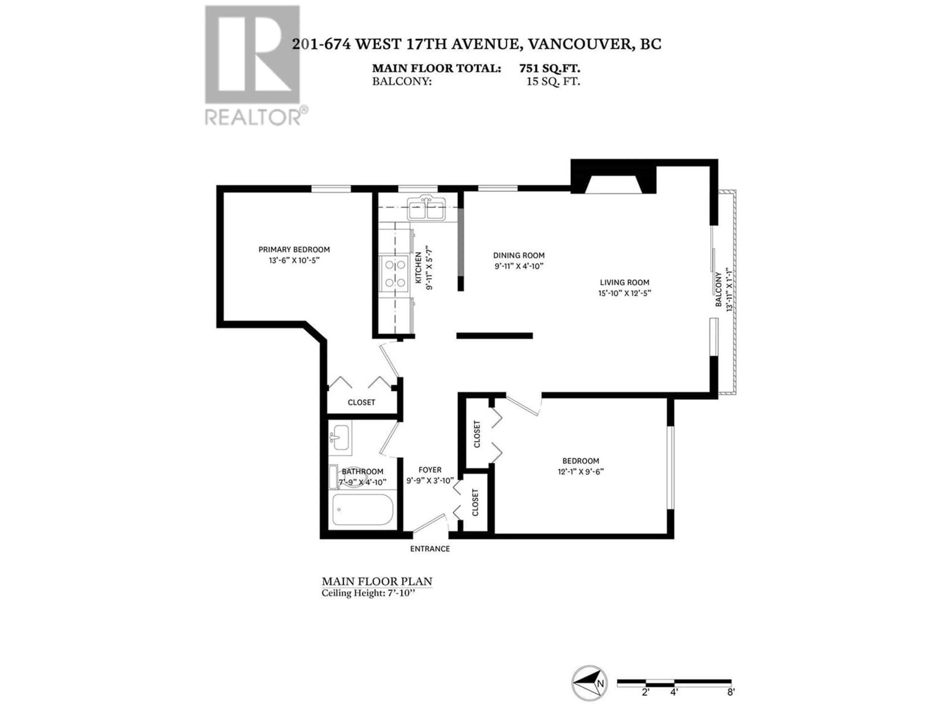 Floor plan for 201 674 W 17TH AVENUE, Vancouver British Columbia V5Z1T8