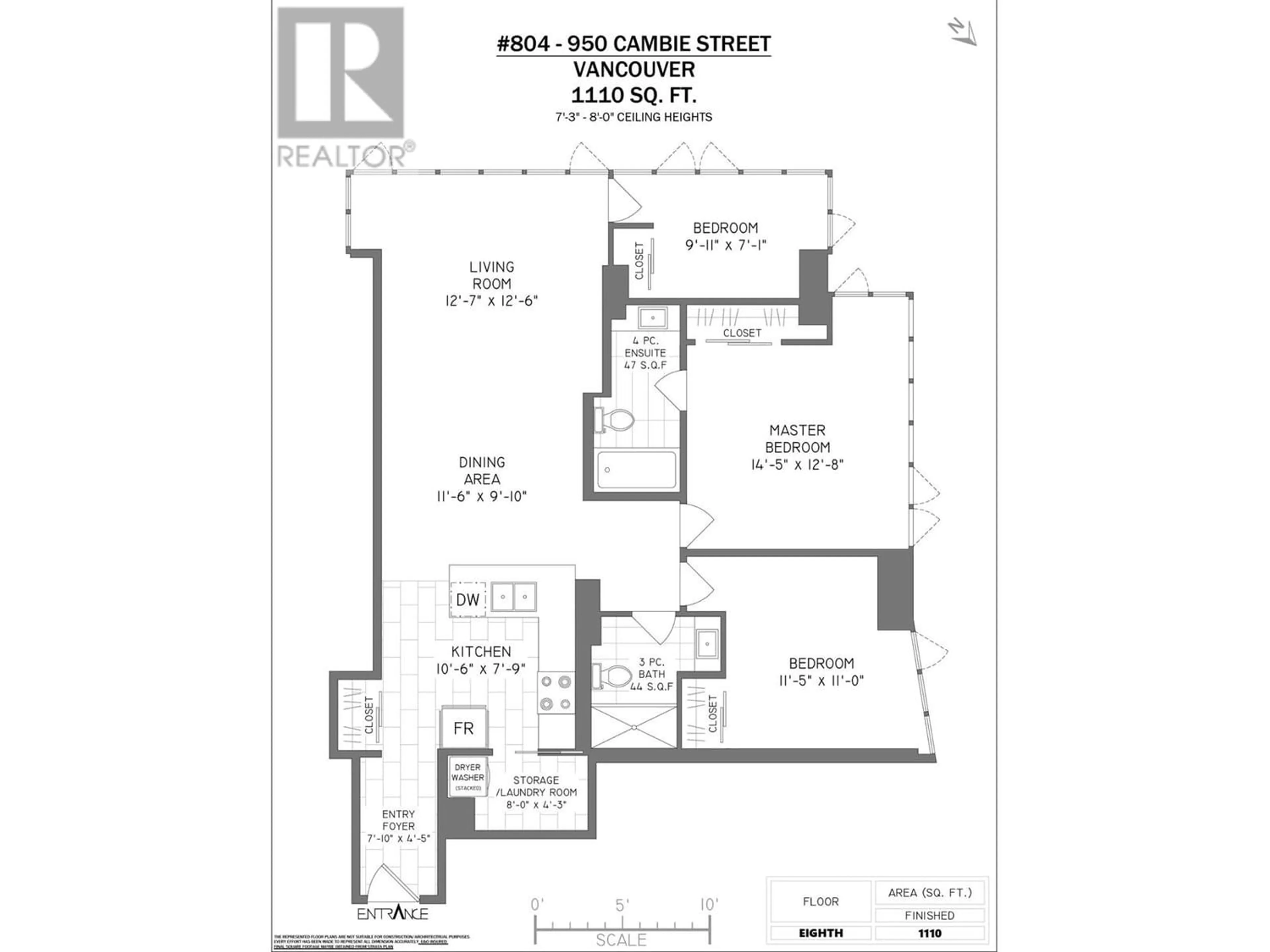 Floor plan for 804 950 CAMBIE STREET, Vancouver British Columbia V6B5X5