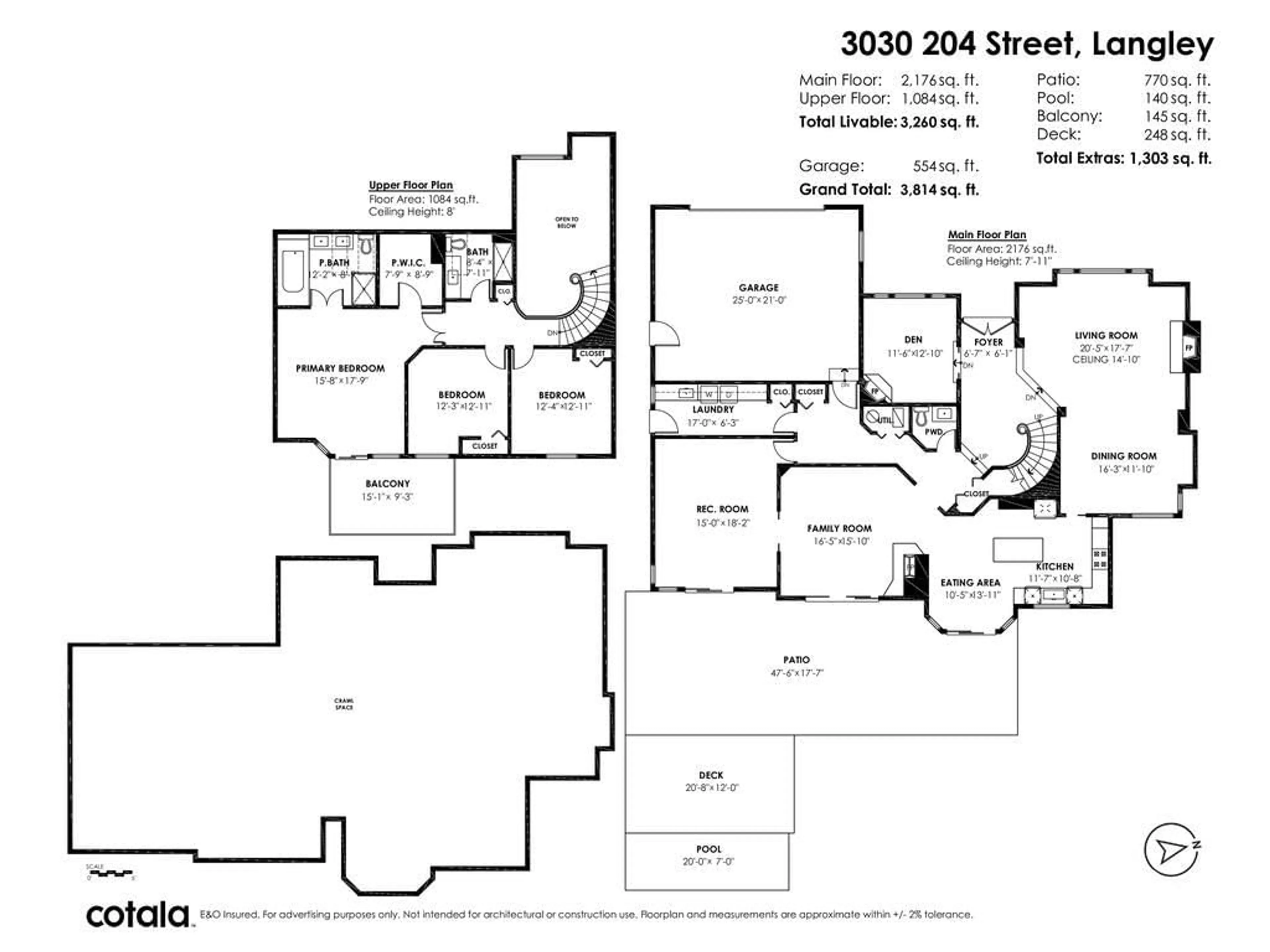 Floor plan for 3030 204 STREET, Langley British Columbia V2Z2C7