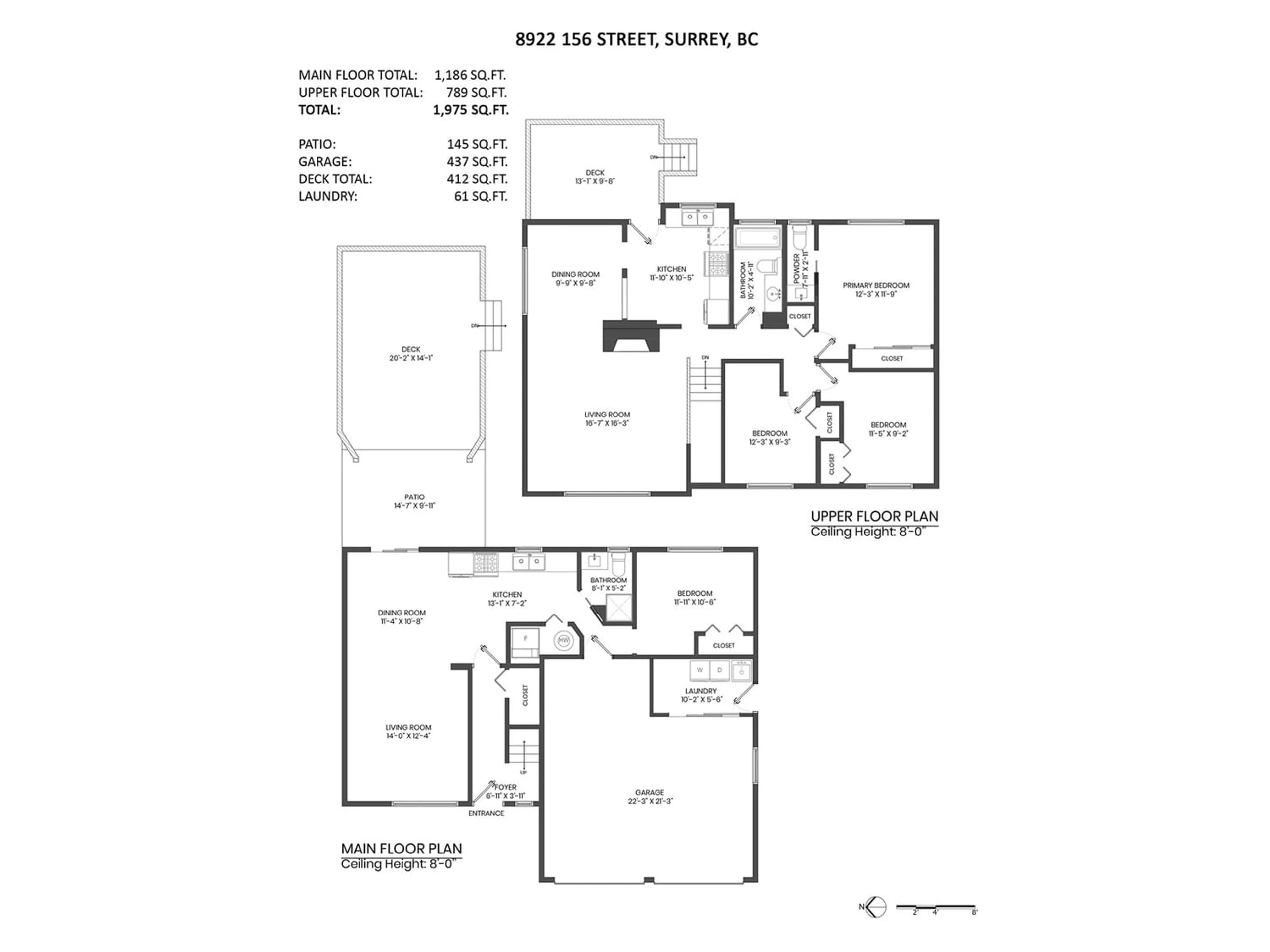 Floor plan for 8922 156 STREET, Surrey British Columbia V3R4K8